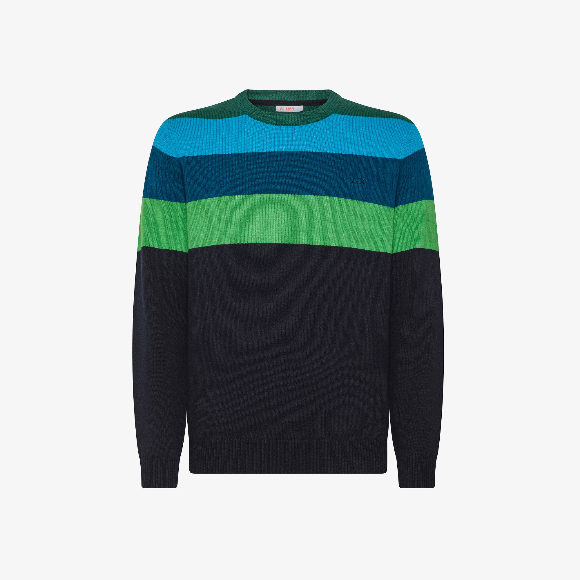 Striped wool and cashmere jumper NAVY BLUE