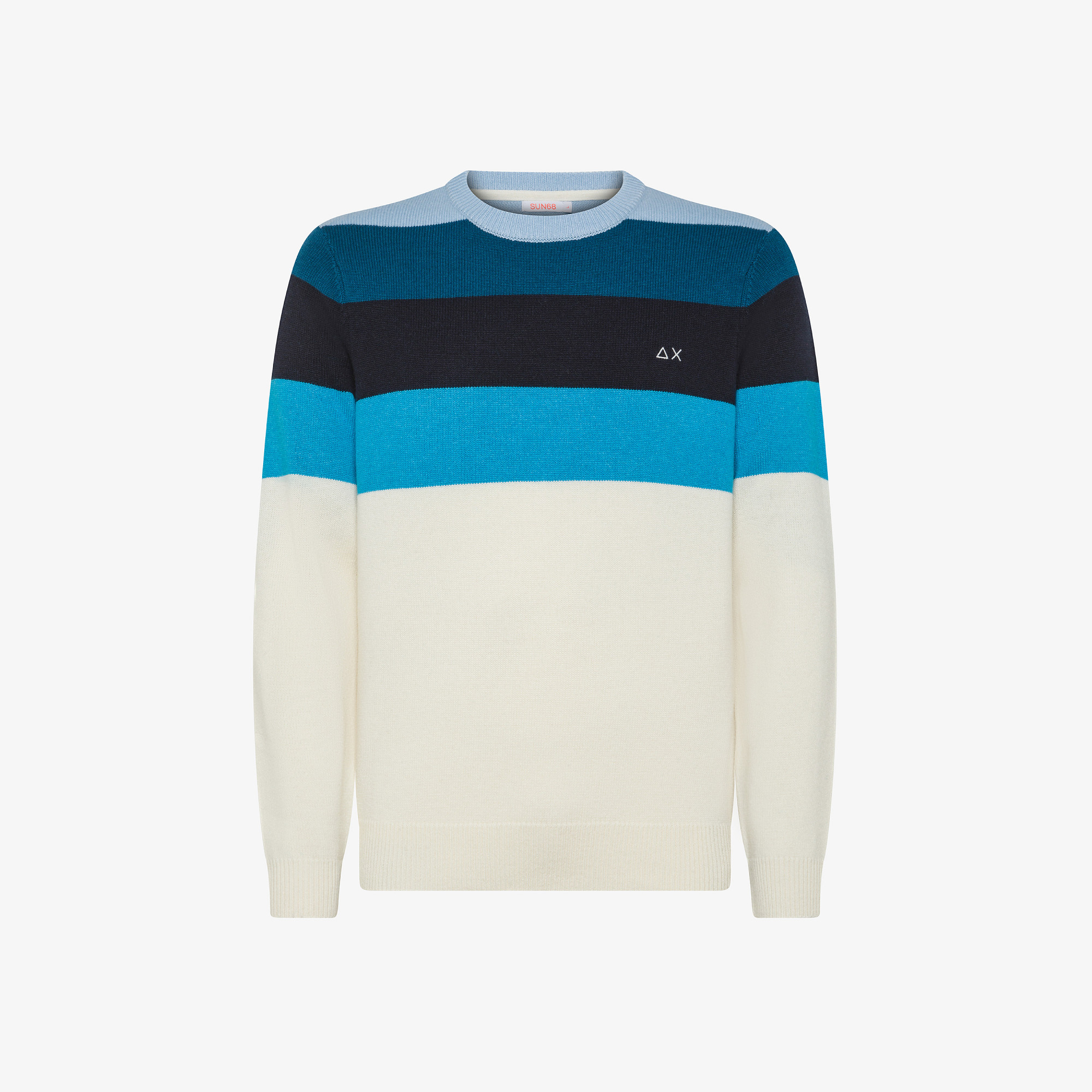 Striped wool and cashmere jumper OFF WHITE