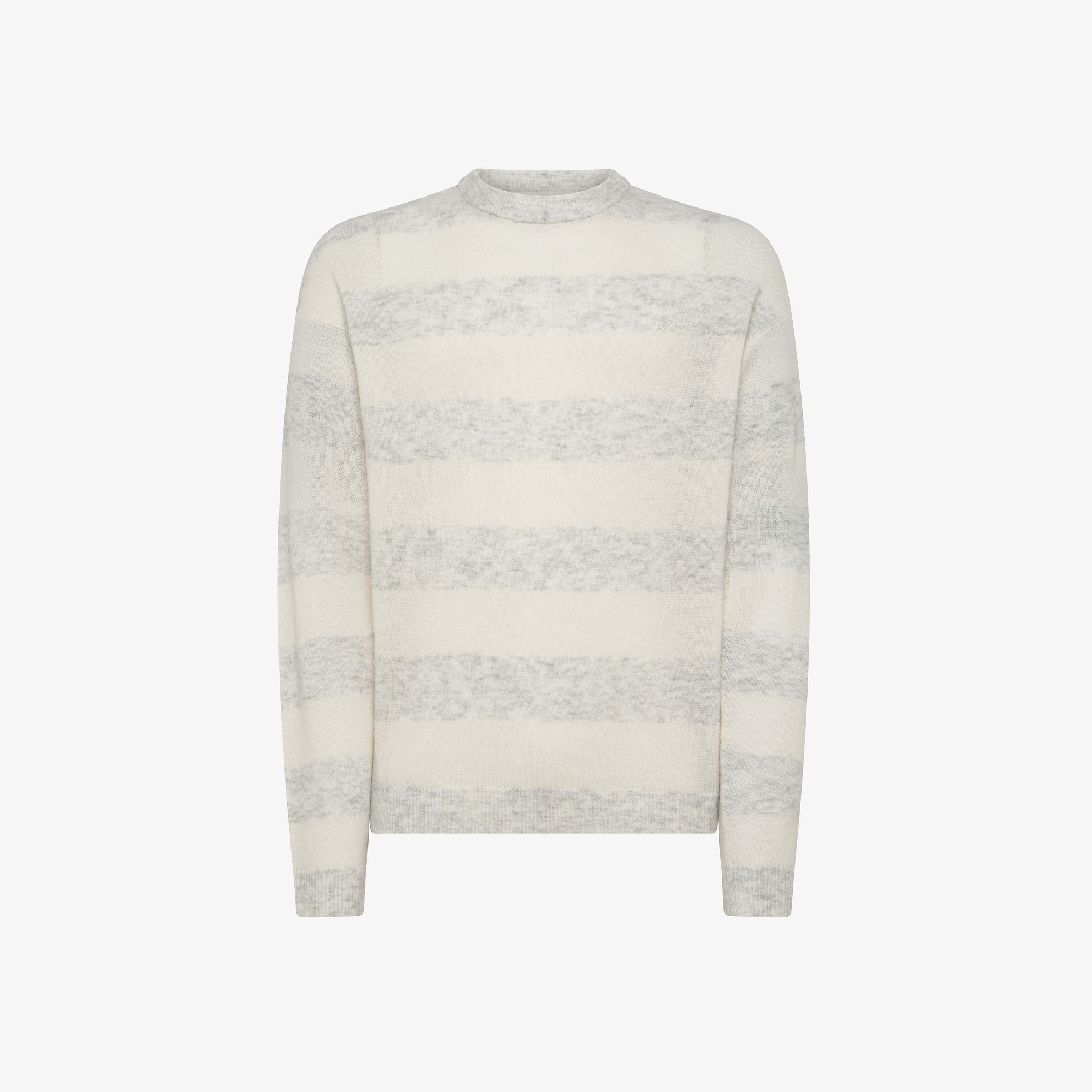 Striped wool and alpaca jumper LIGHT GREY