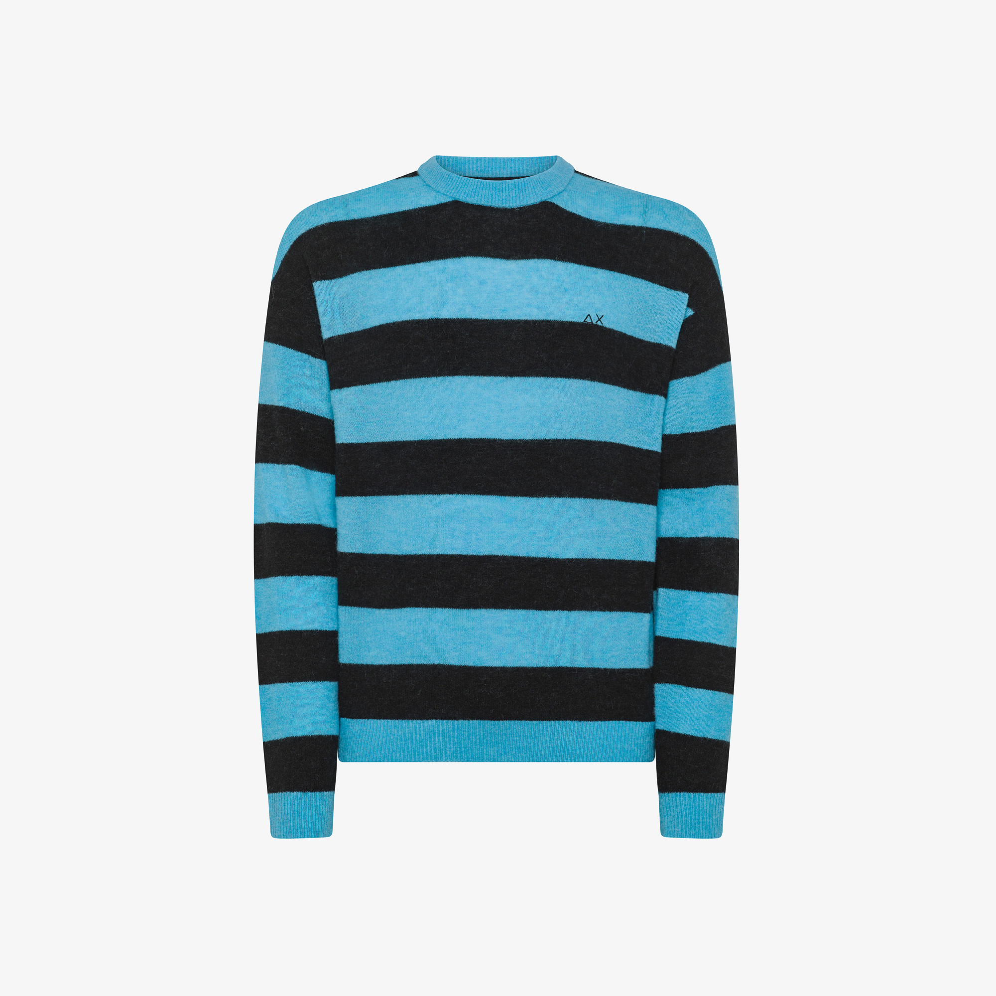 Striped wool and alpaca jumper BLUE