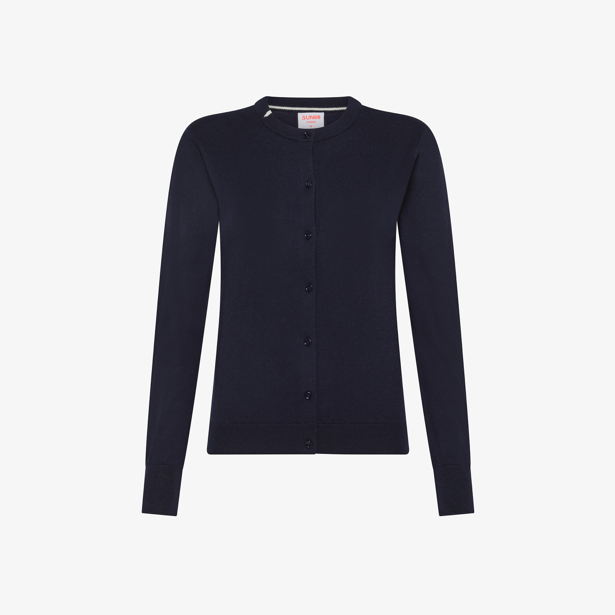 Wool and cotton cardigan NAVY BLUE