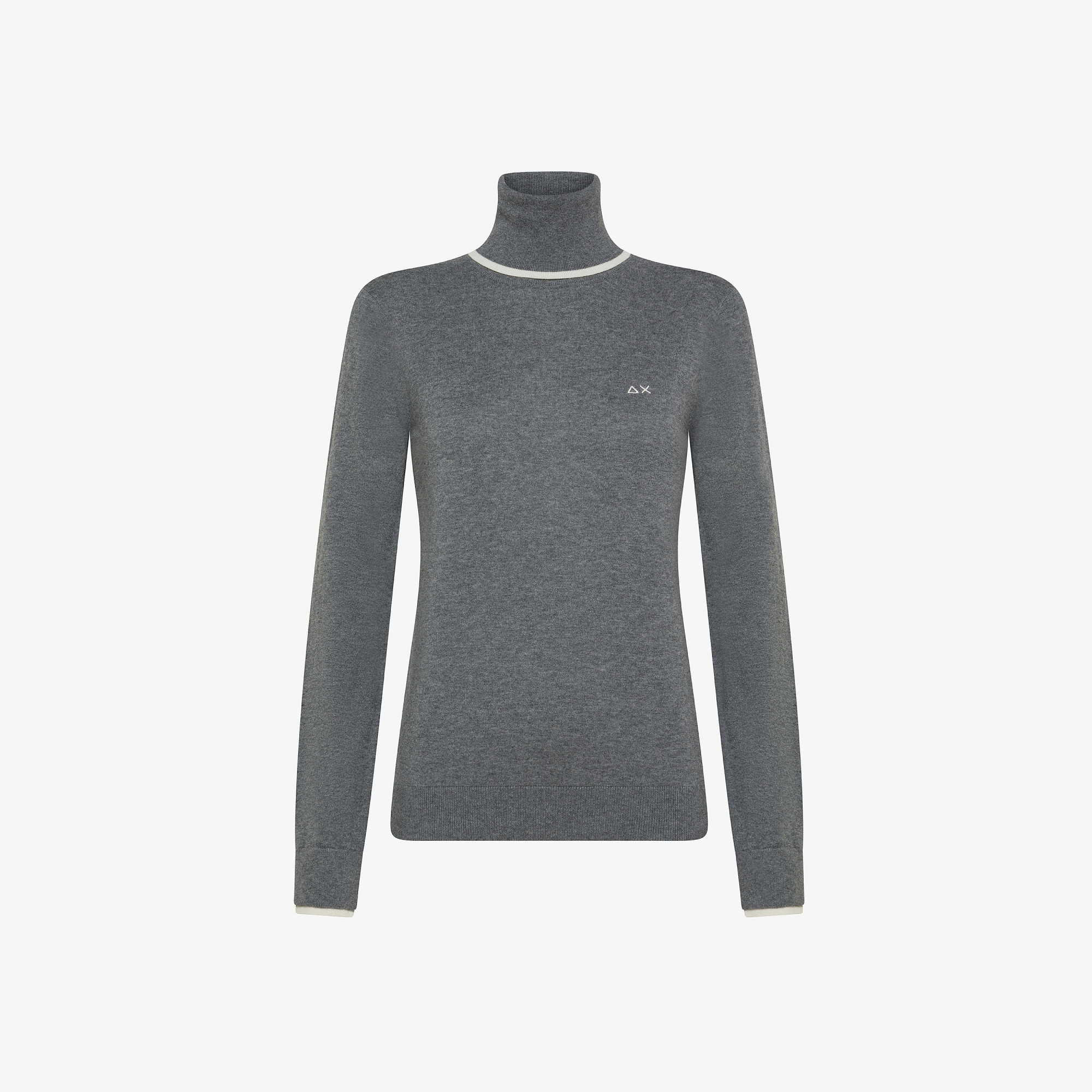 Wool and cotton turtleneck jumper DARK GREY