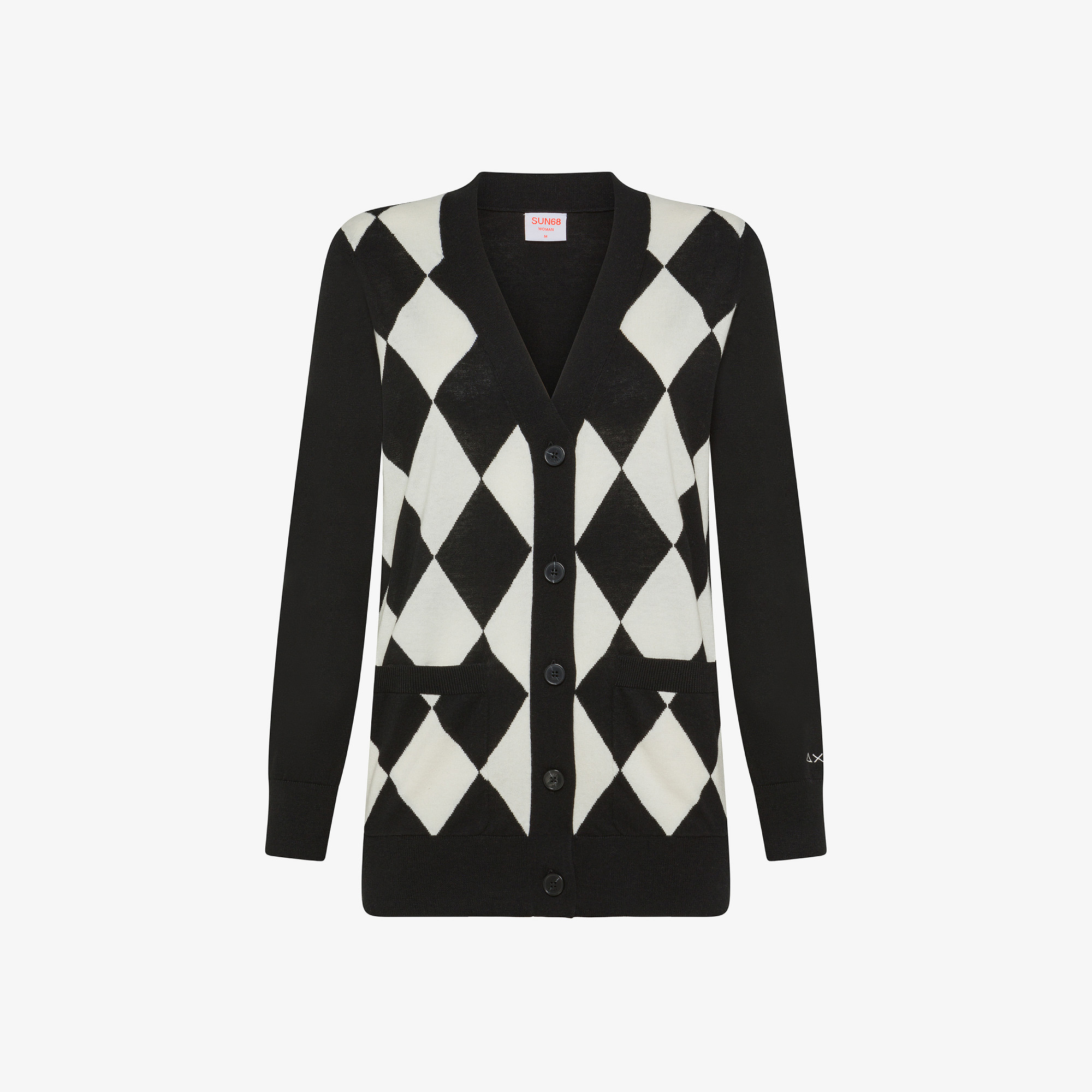 Wool blend cardigan BLACK/OFF WHITE