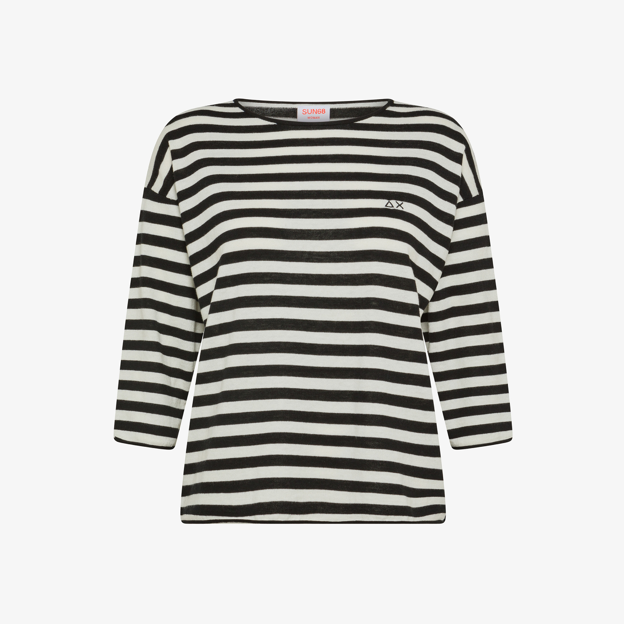 ROUND NECK STRIPES L/S BLACK/OFF WHITE