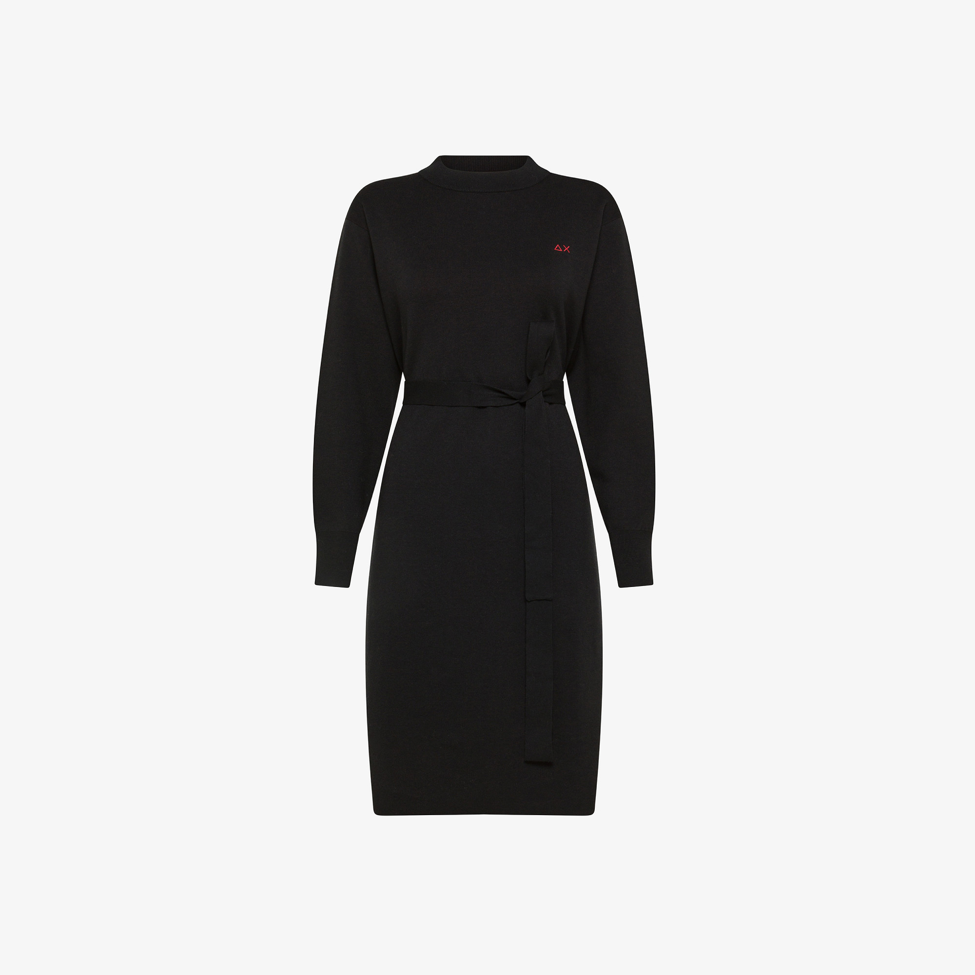 Wool and cotton dress BLACK