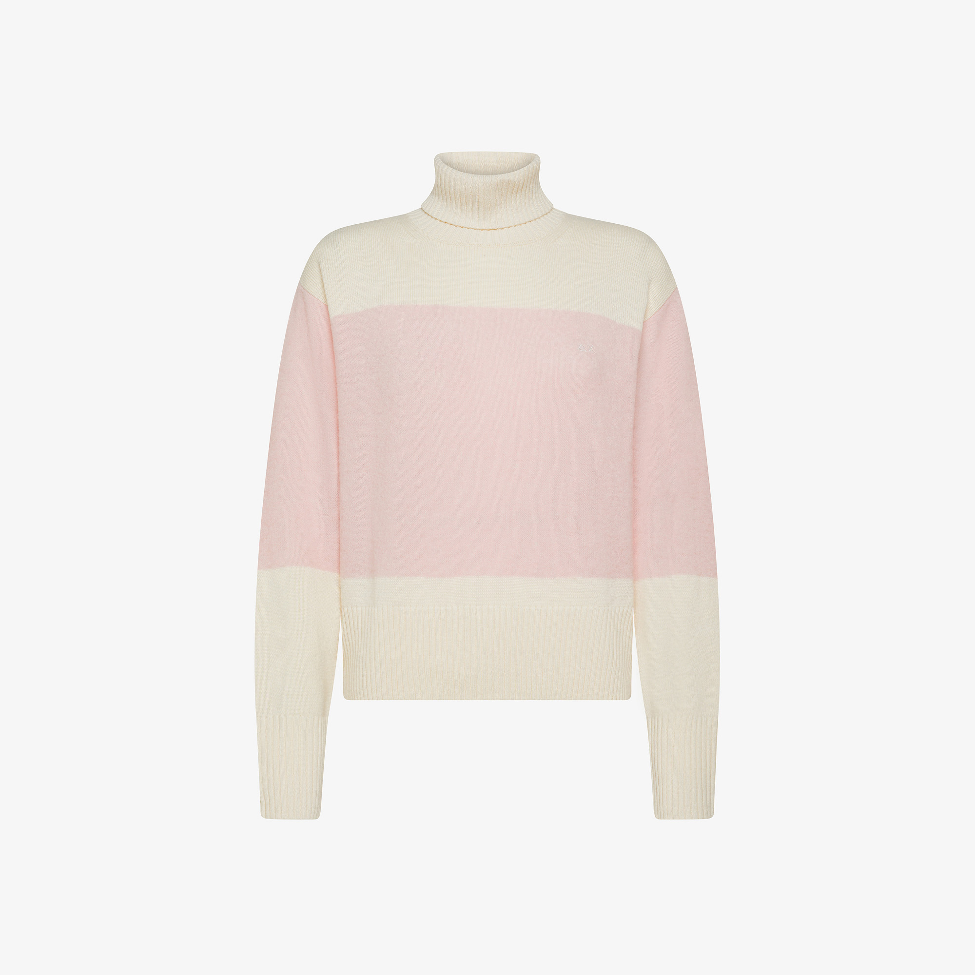 TURTLE NECK BLOCK COLOR BIANCO PANNA