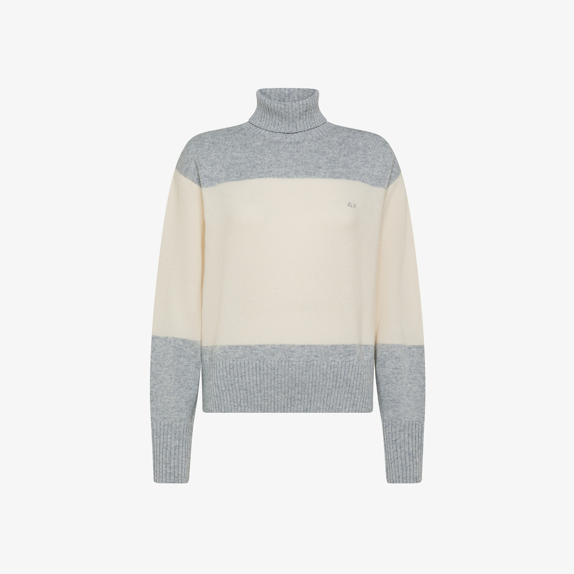 TURTLE NECK BLOCK COLOR MEDIUM GREY