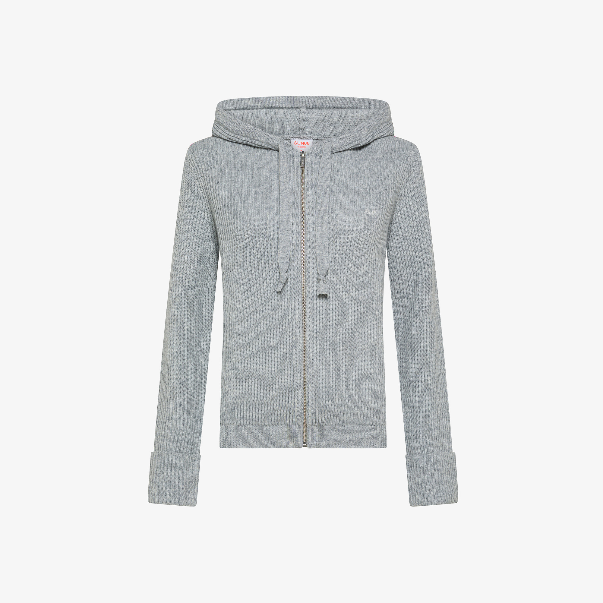 HOOD ZIP MACRO RIB GRIGIO MEDIO