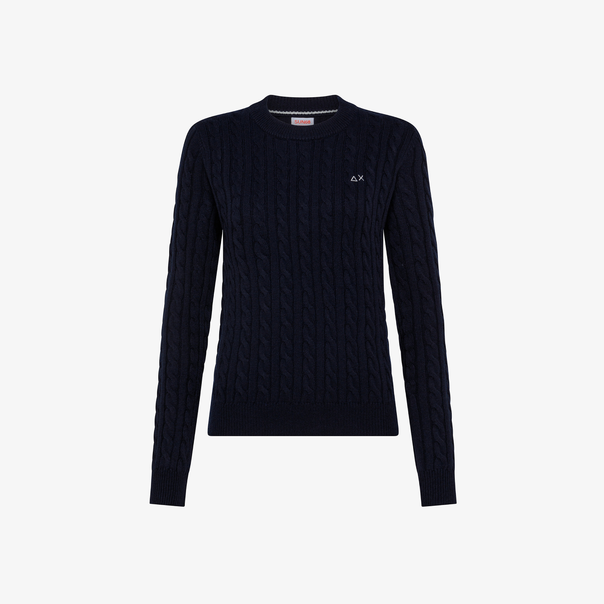 Maglia a trecce in misto cashmere NAVY BLUE