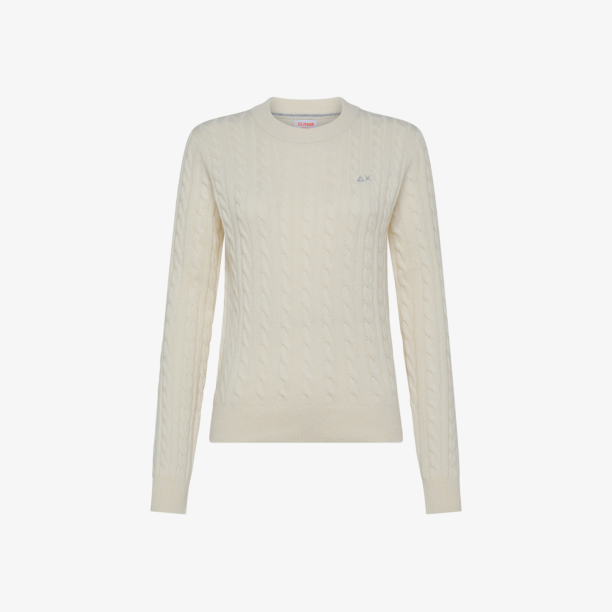 Cable knit cashmere blend jumper OFF WHITE