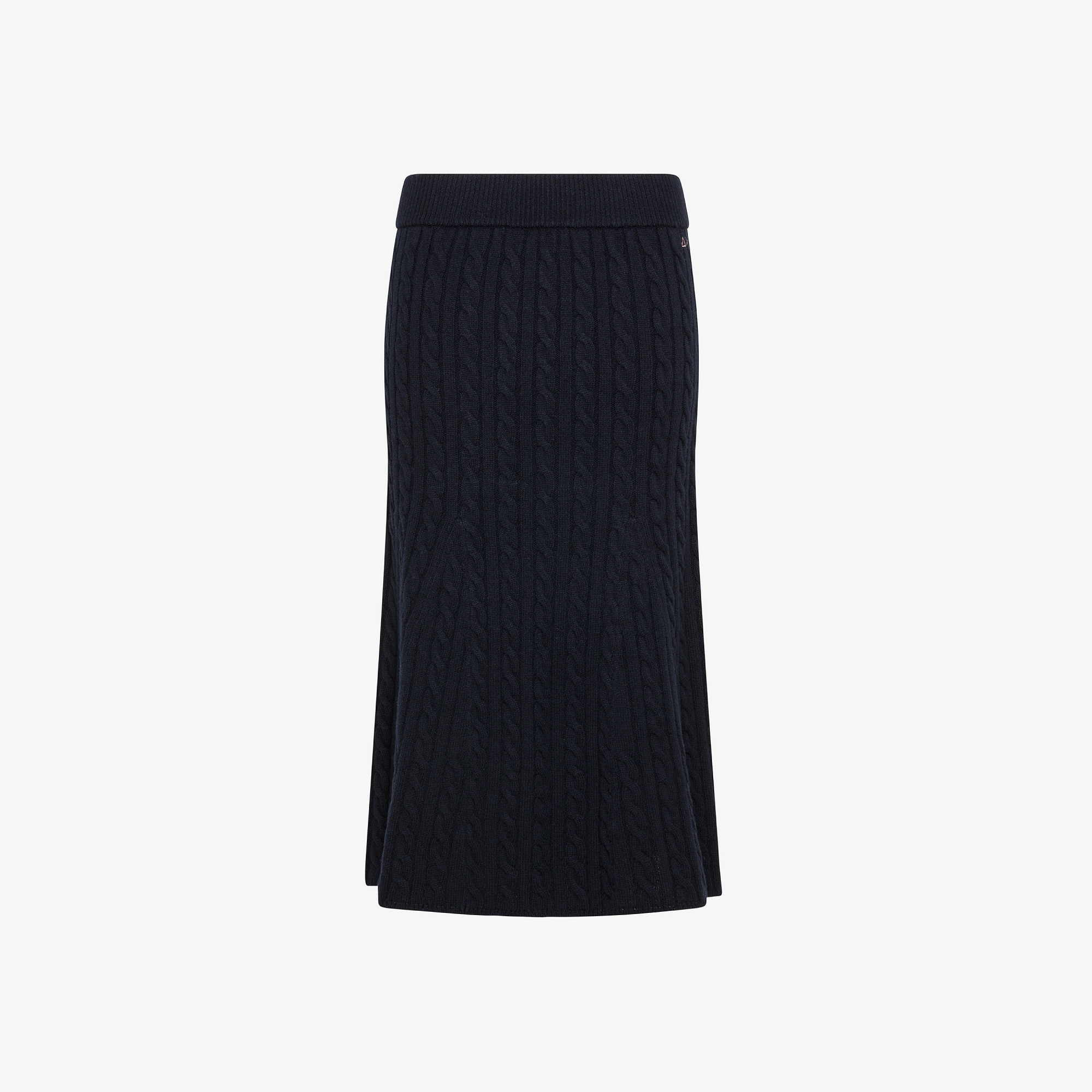 Wool and cashmere cable-knit skirt NAVY BLUE