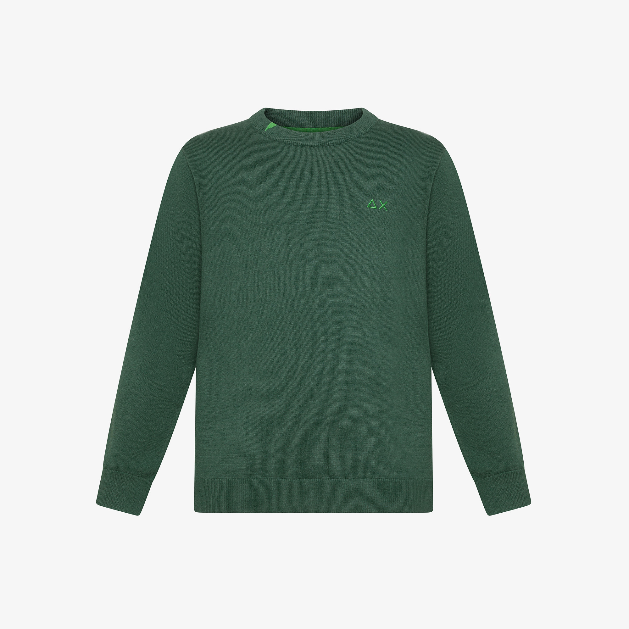 Wool and cotton jumper DARK GREEN