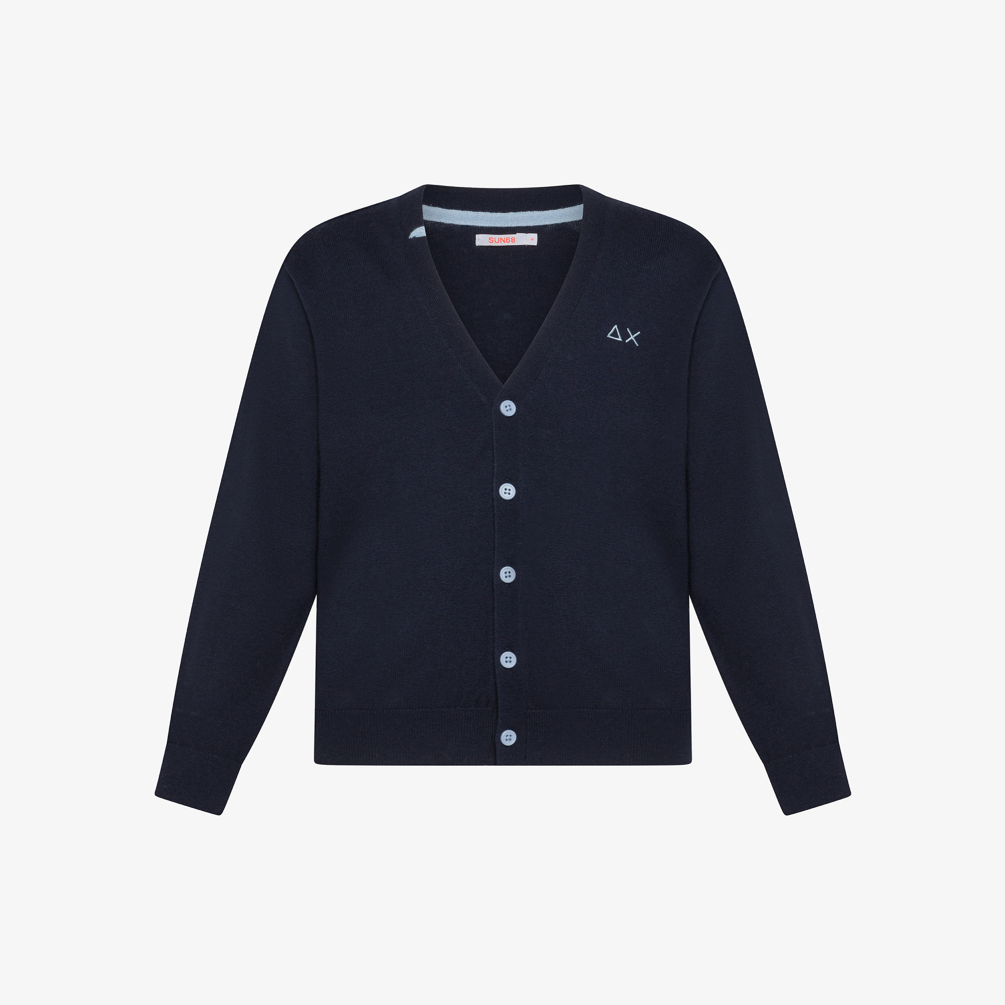 Cardigan in lana e cotone NAVY BLUE