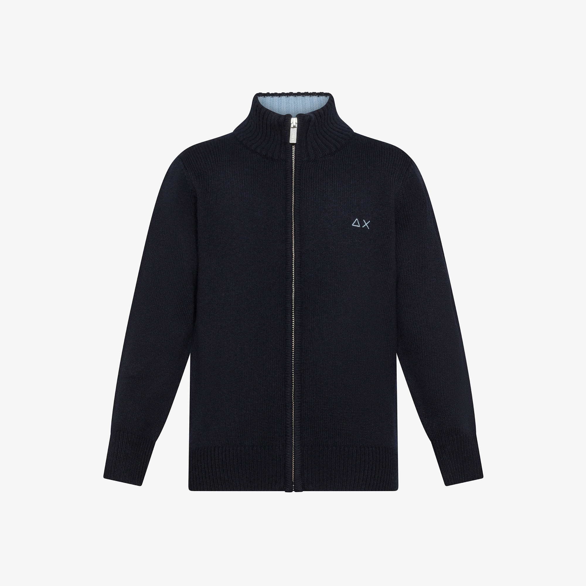 Maglia in lana e cashmere con zip NAVY BLUE