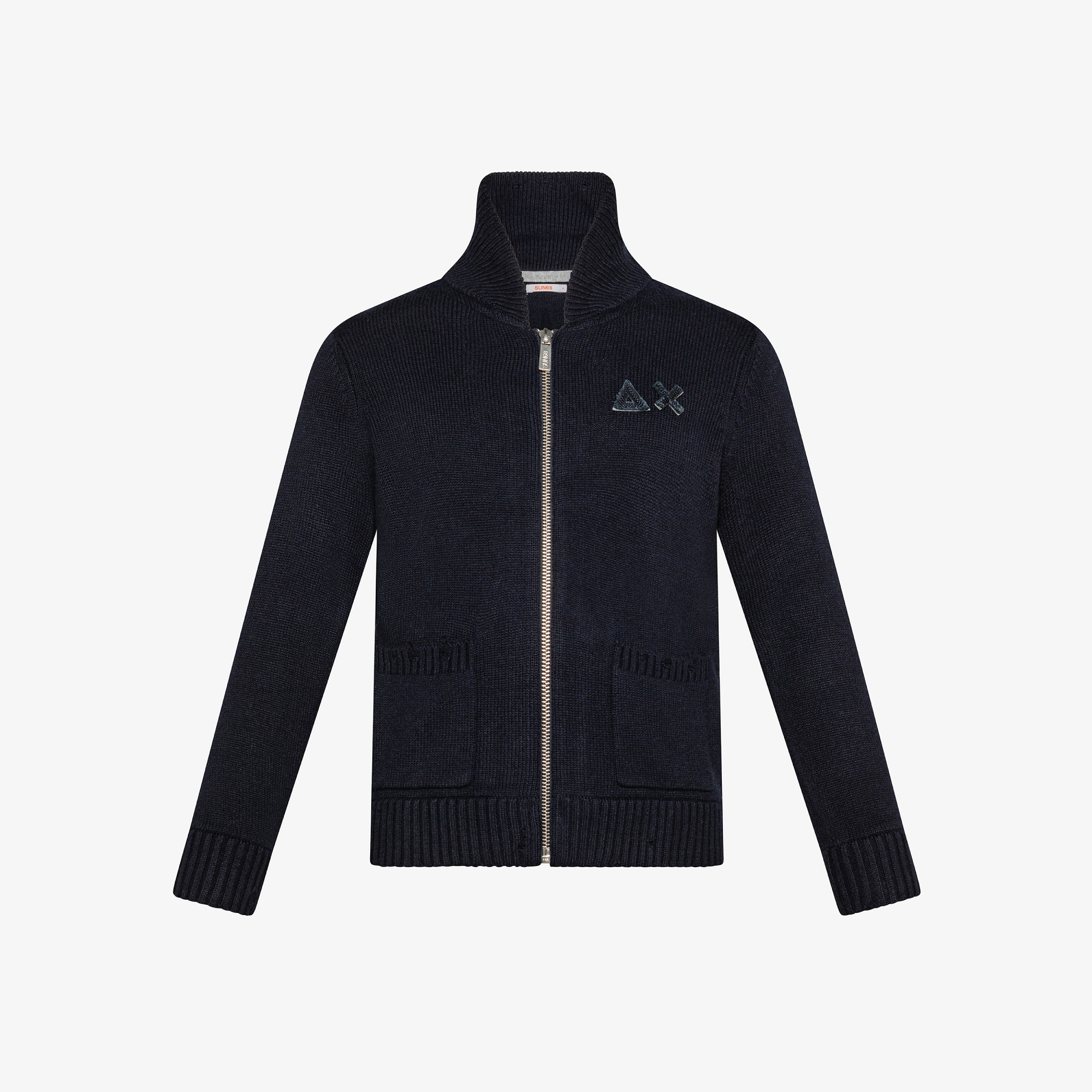 Wool and cashmere zip jumper NAVY BLUE