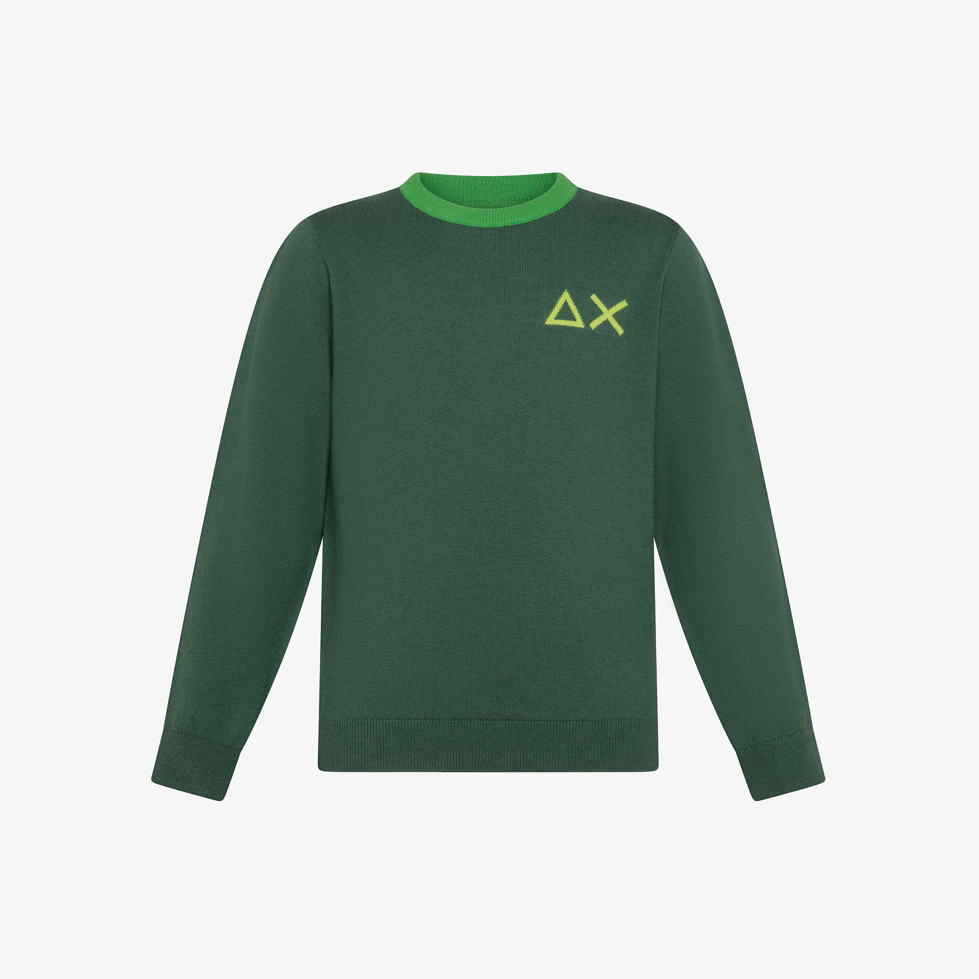 Wool and cotton jumper DARK GREEN