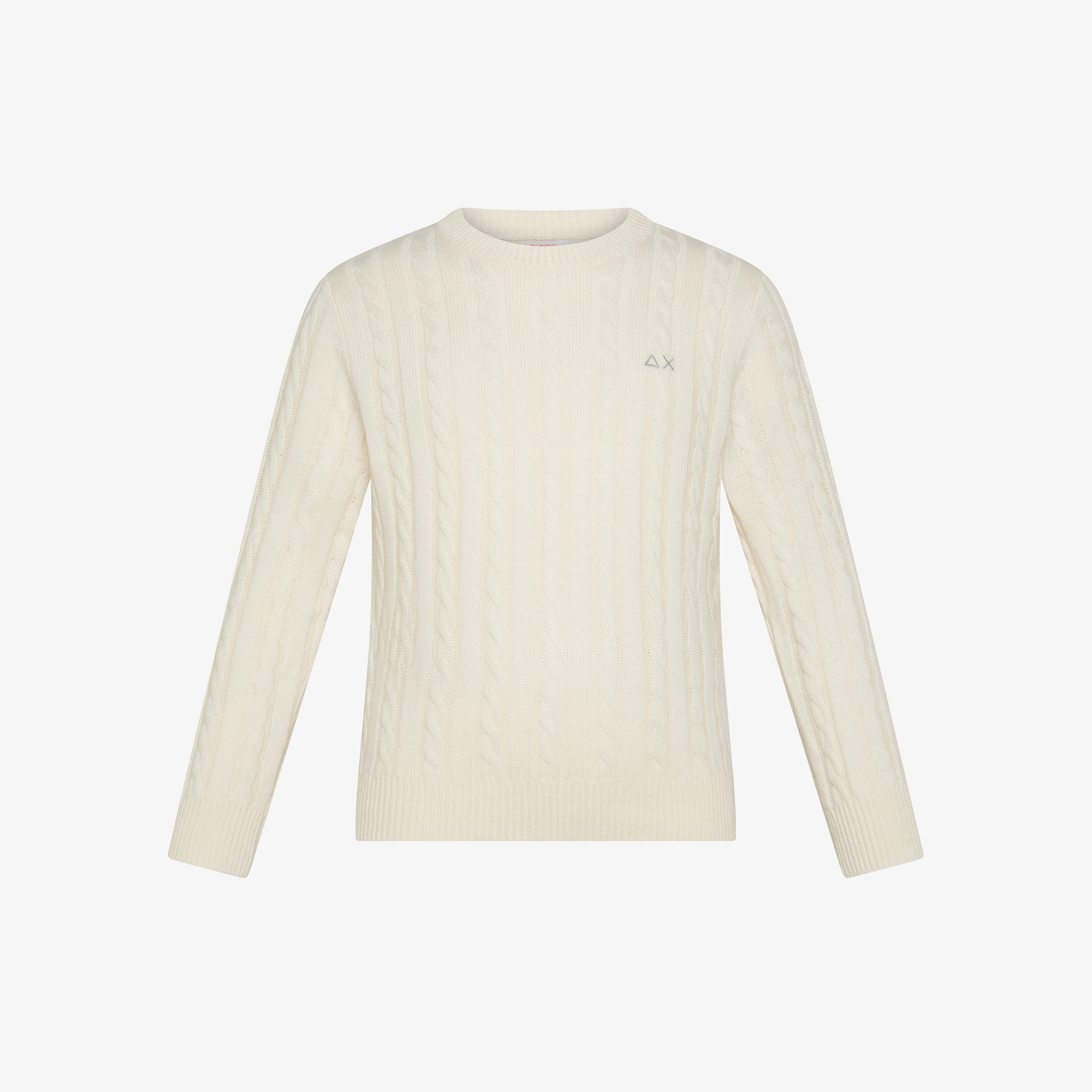 Wool and cotton cable-knit jumper OFF WHITE