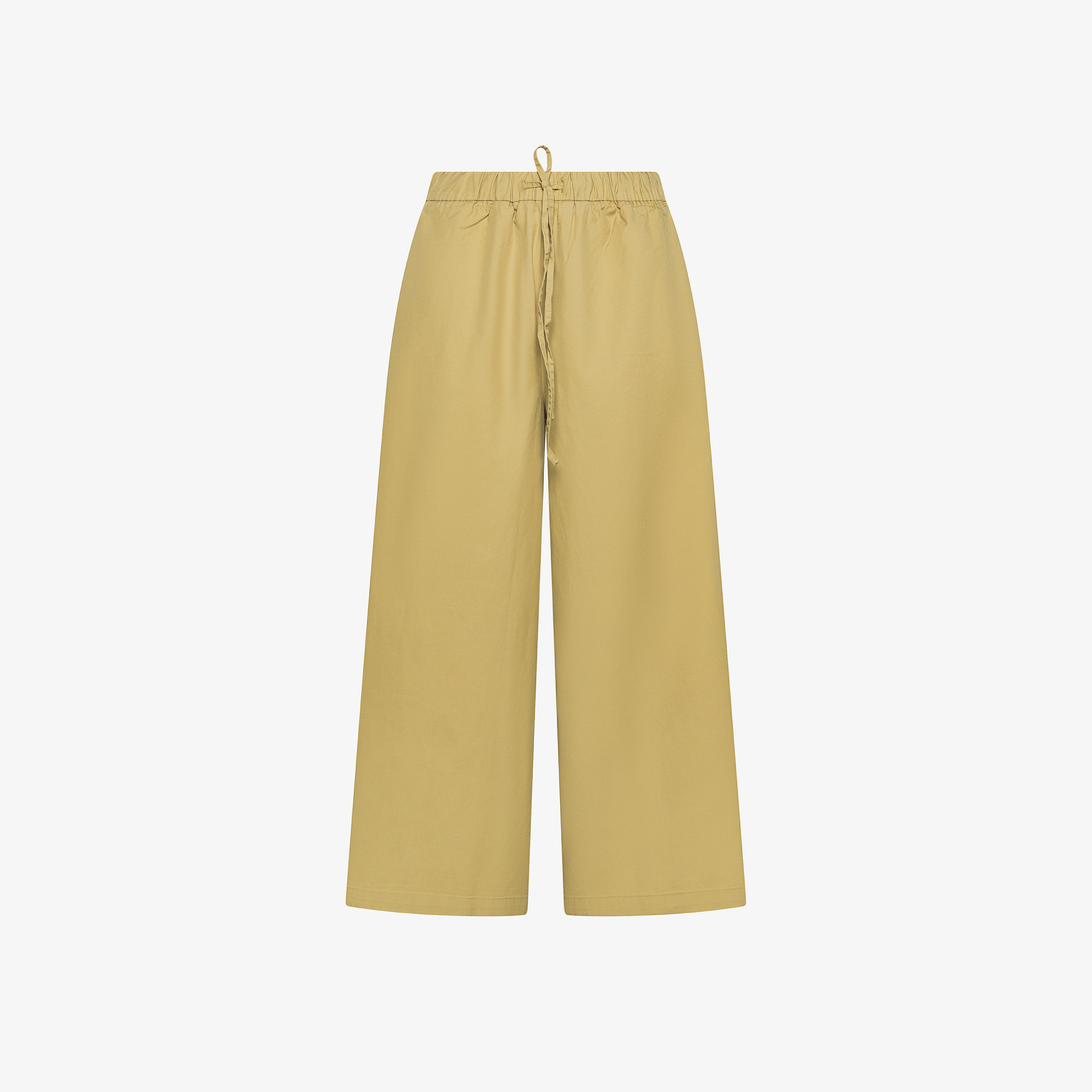 Beige cotton drawstring trousers