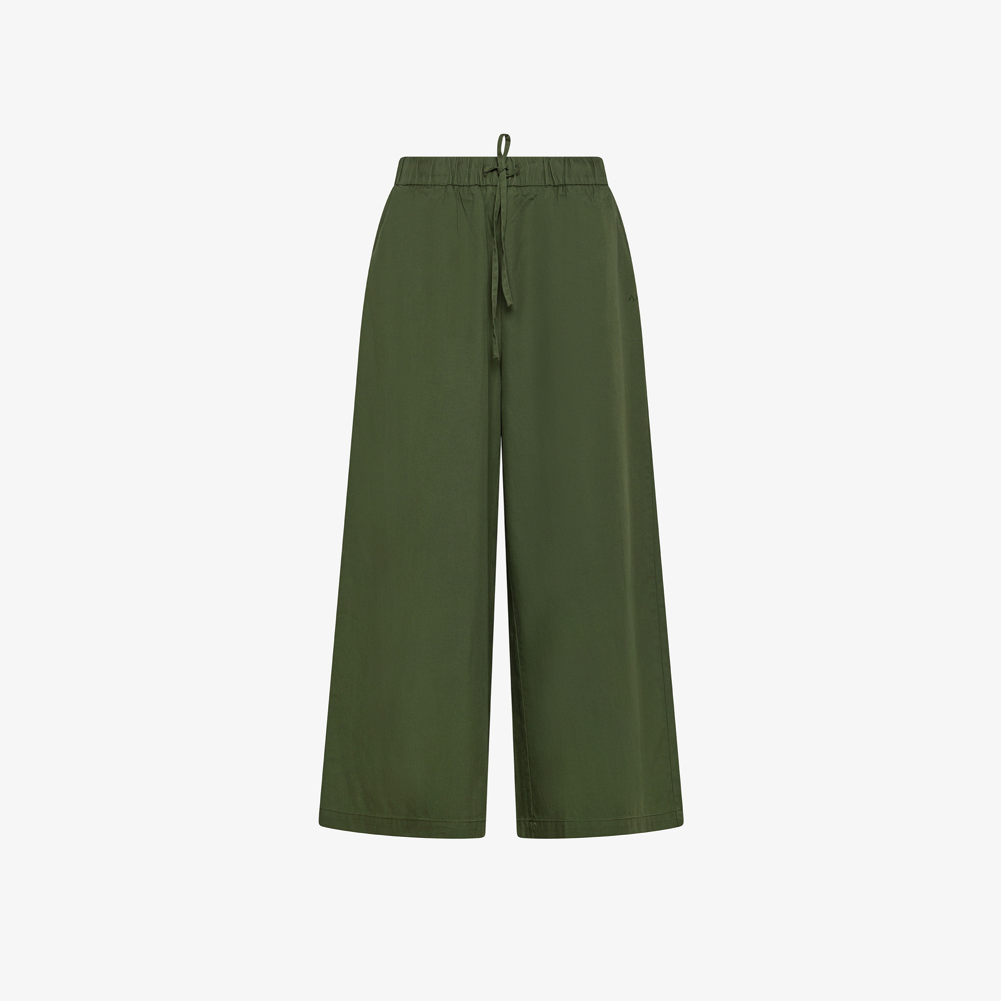 Dark green cotton drawstring trousers