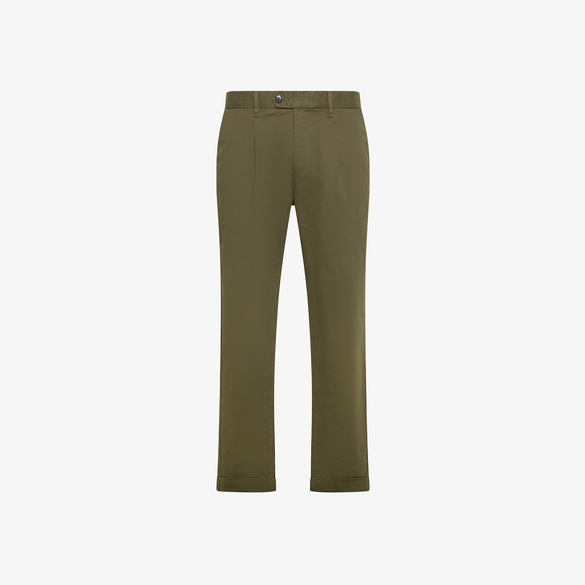 PANT PENCE BOTTOM FOLD MILITARE SCURO