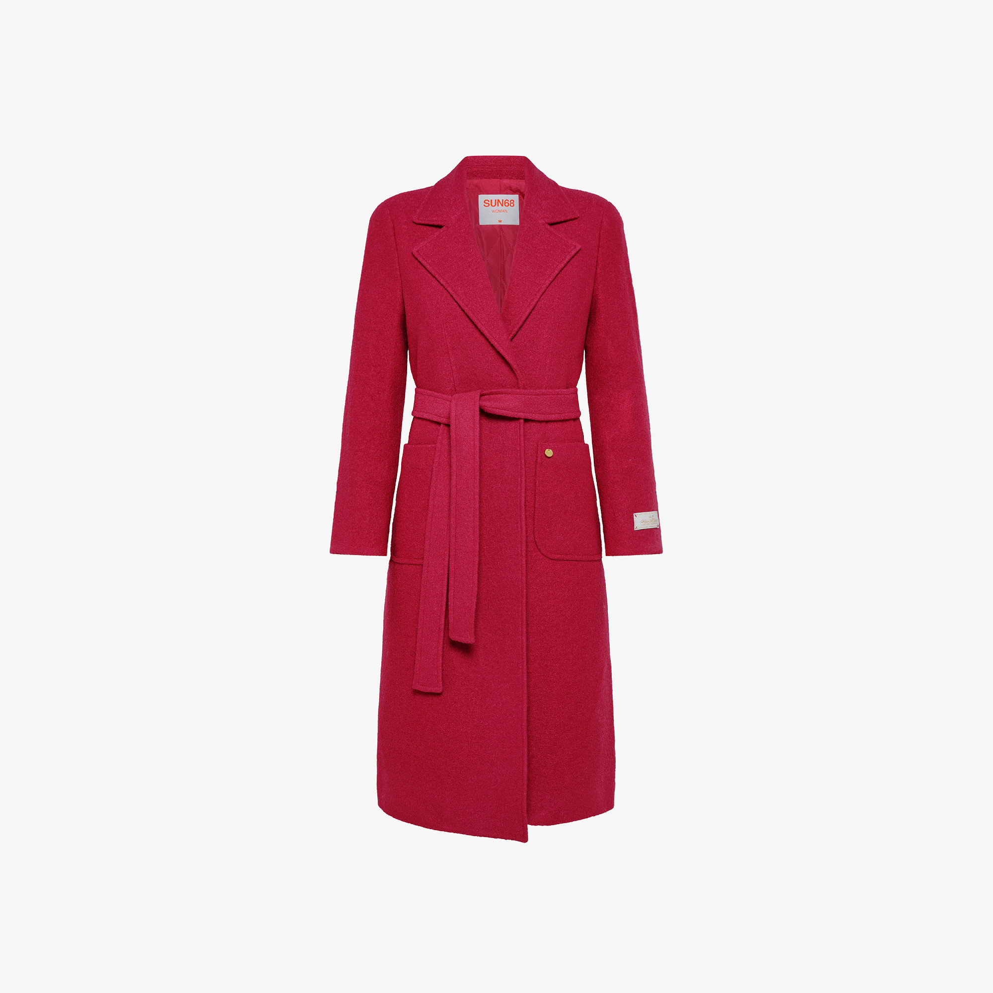 WOOL LONG OVERCOAT L/S FLAMINGO