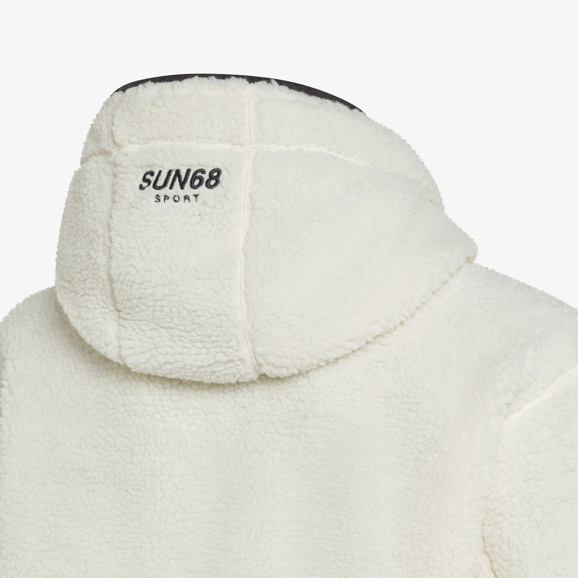 Giacca in teddy con cappuccio BIANCO