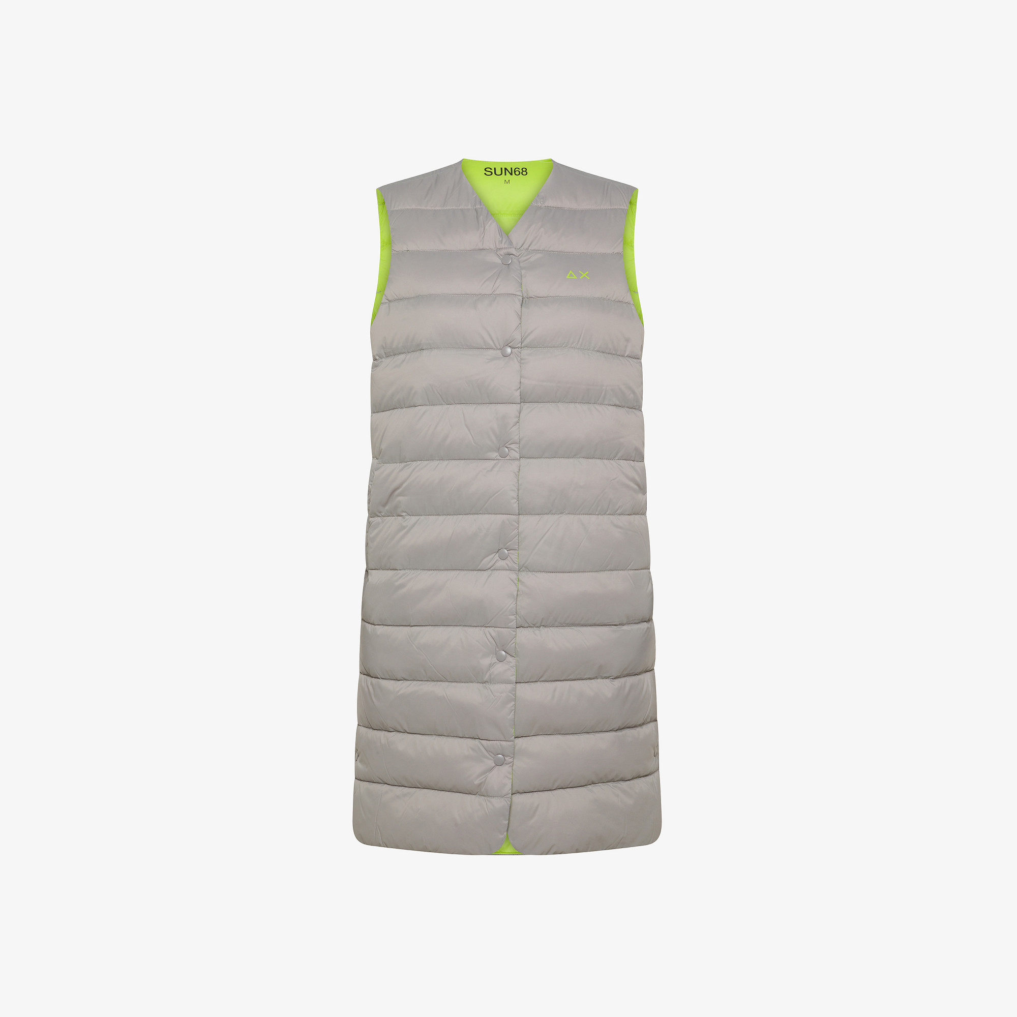 NO SLV DOWN LONG VEST CENERE