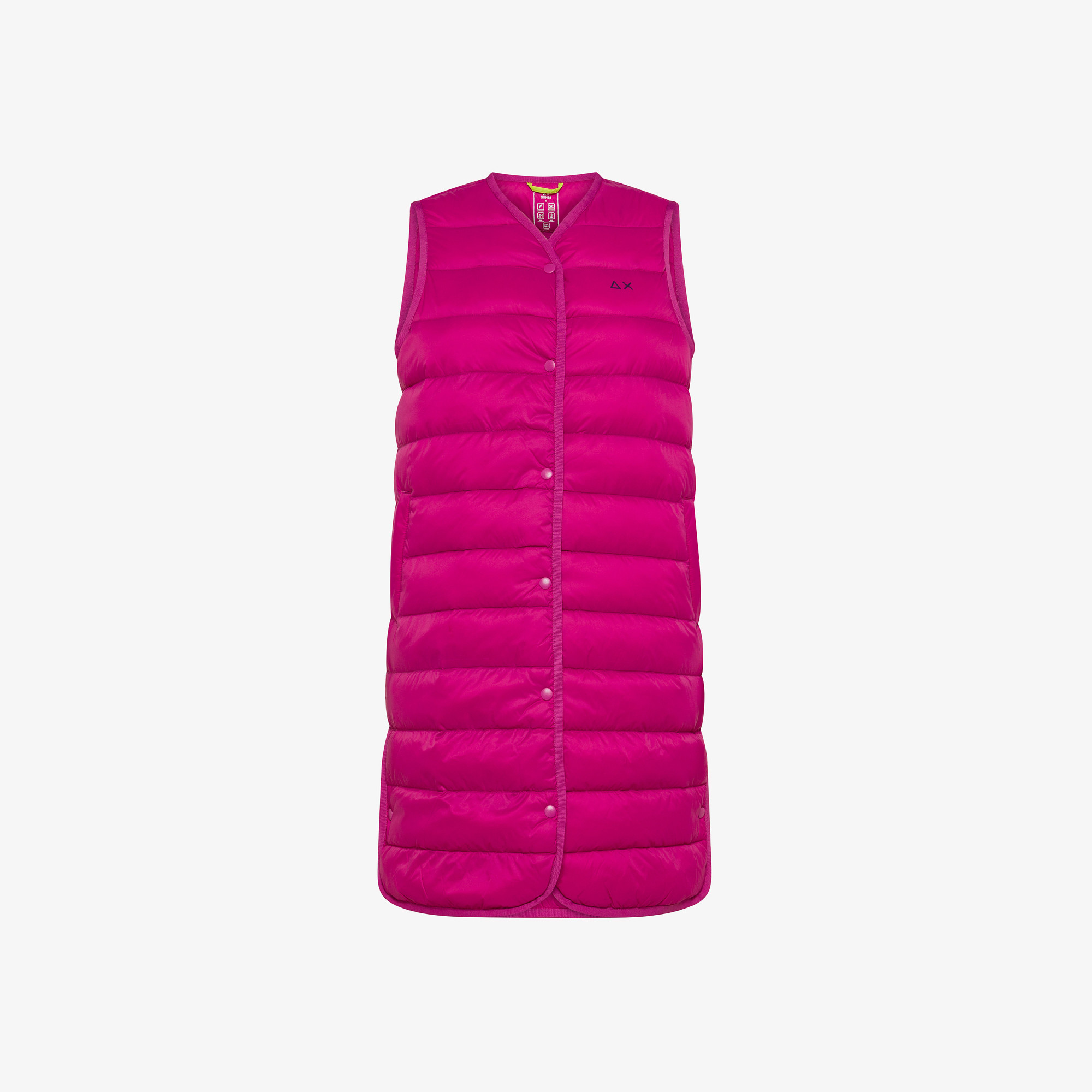 NO SLV DOWN LONG VEST CYCLAMEN