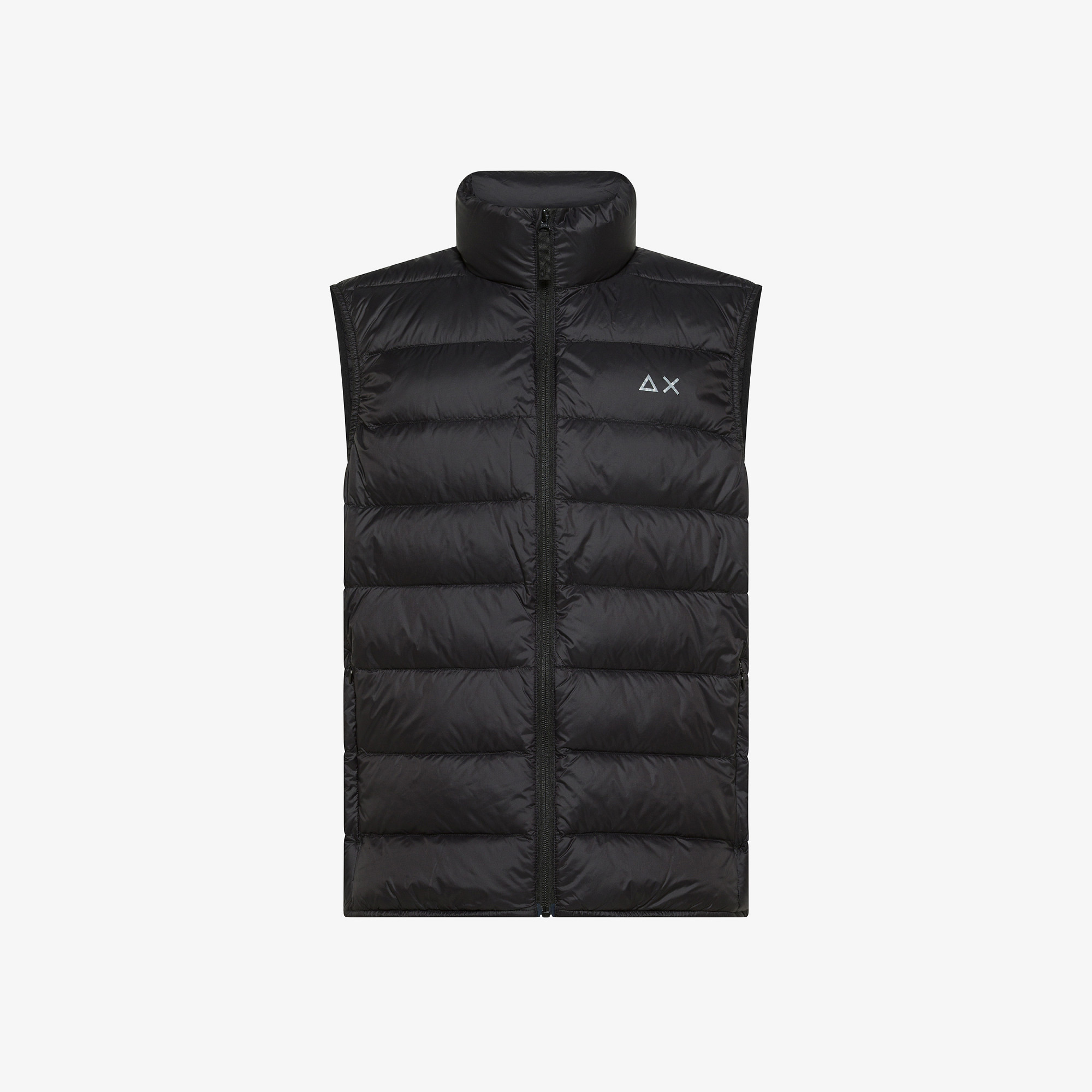 Black nylon puffer vest