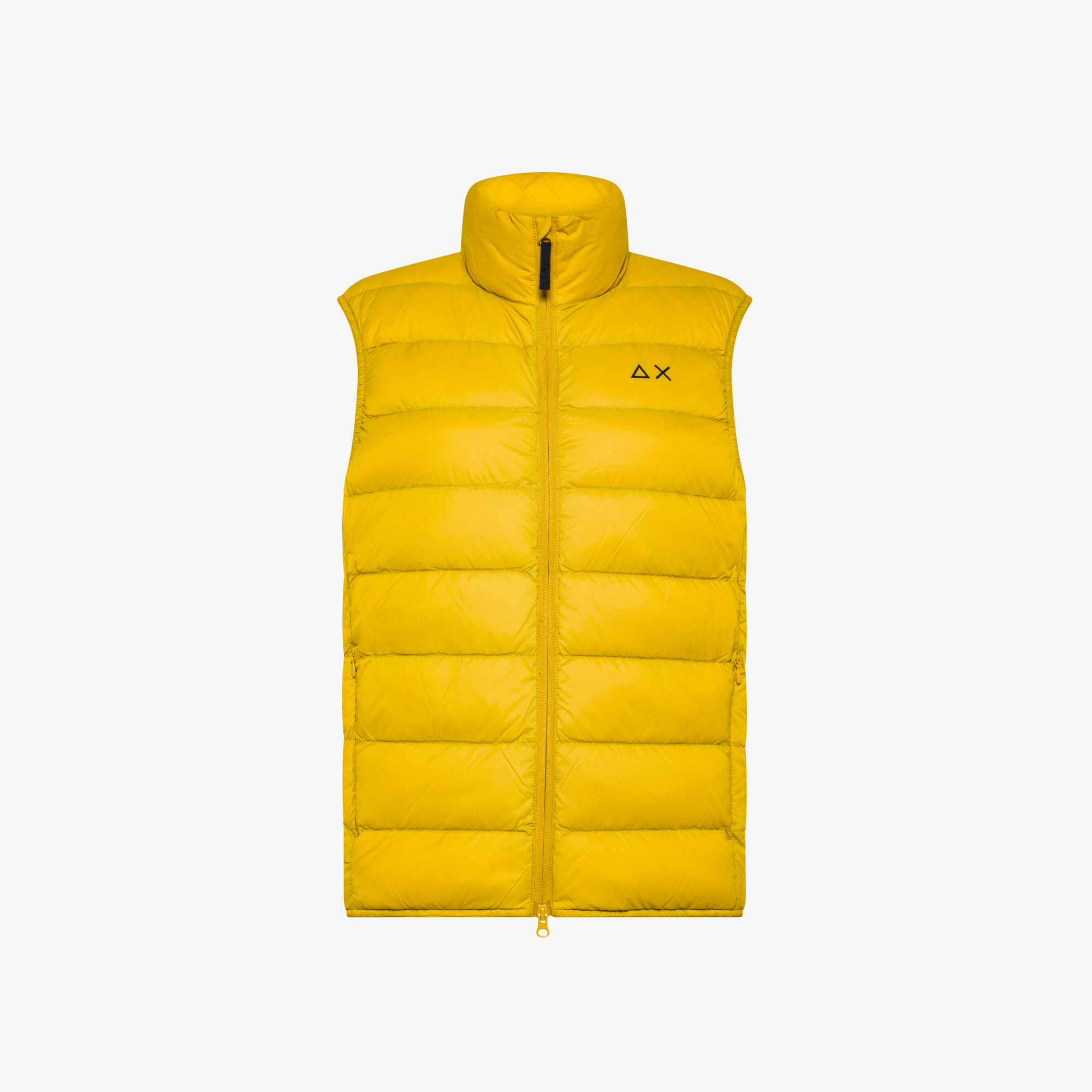 Yellow nylon puffer vest