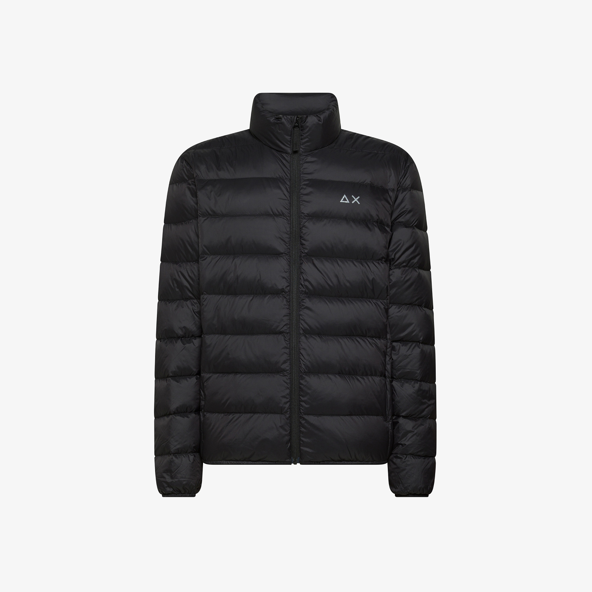 Black quilted nylon puffer jacket