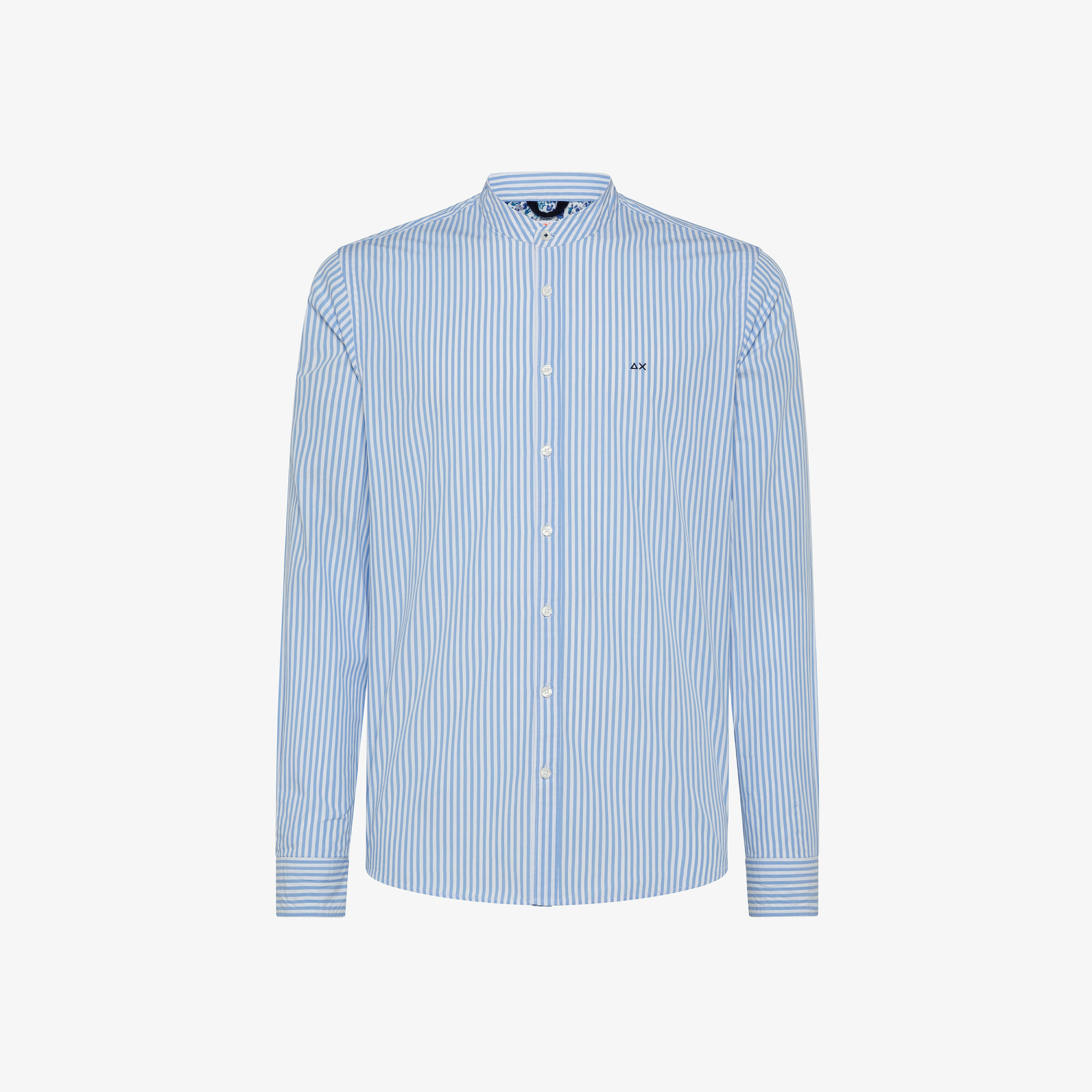 SHIRT KOREA FANCY WITH DETAIL BIANCO/SKY BLUE