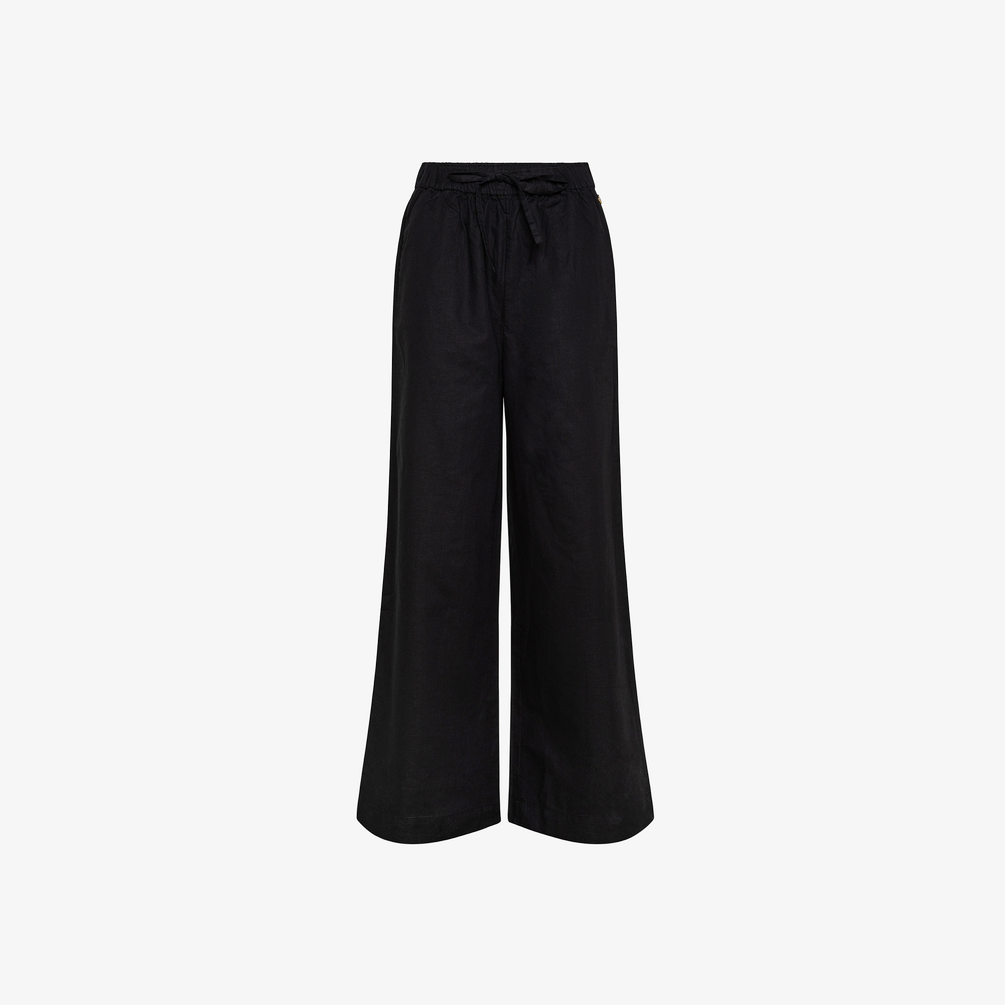 PANT LINEN WITH ELASTIC BLACK