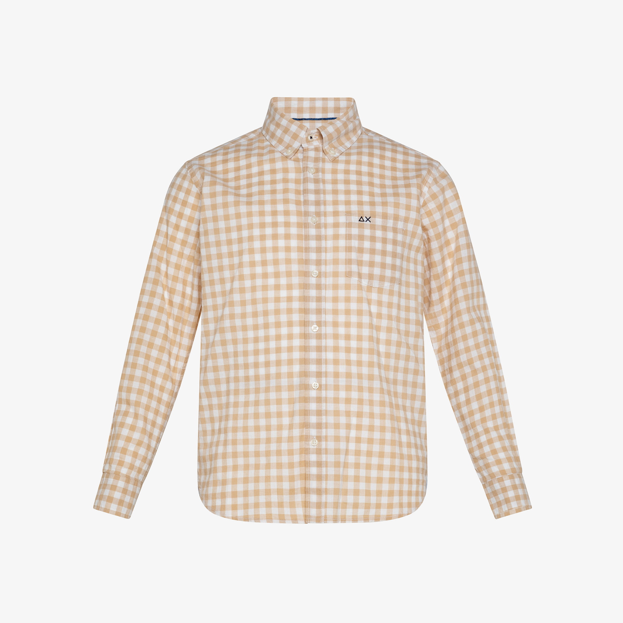 BOY'S SHIRT LINEN STRIPES BIANCO/SABBIA