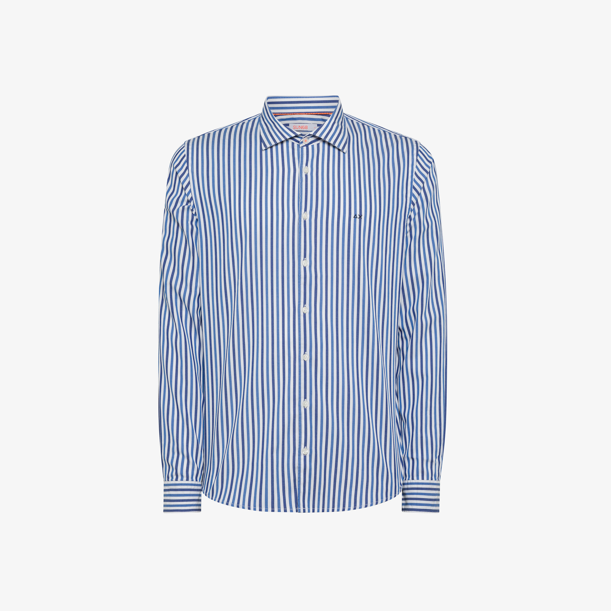 SHIRT CLASSIC STRIPE WITH FLUO DETAIL L/S NAVY BLUE/ROYAL