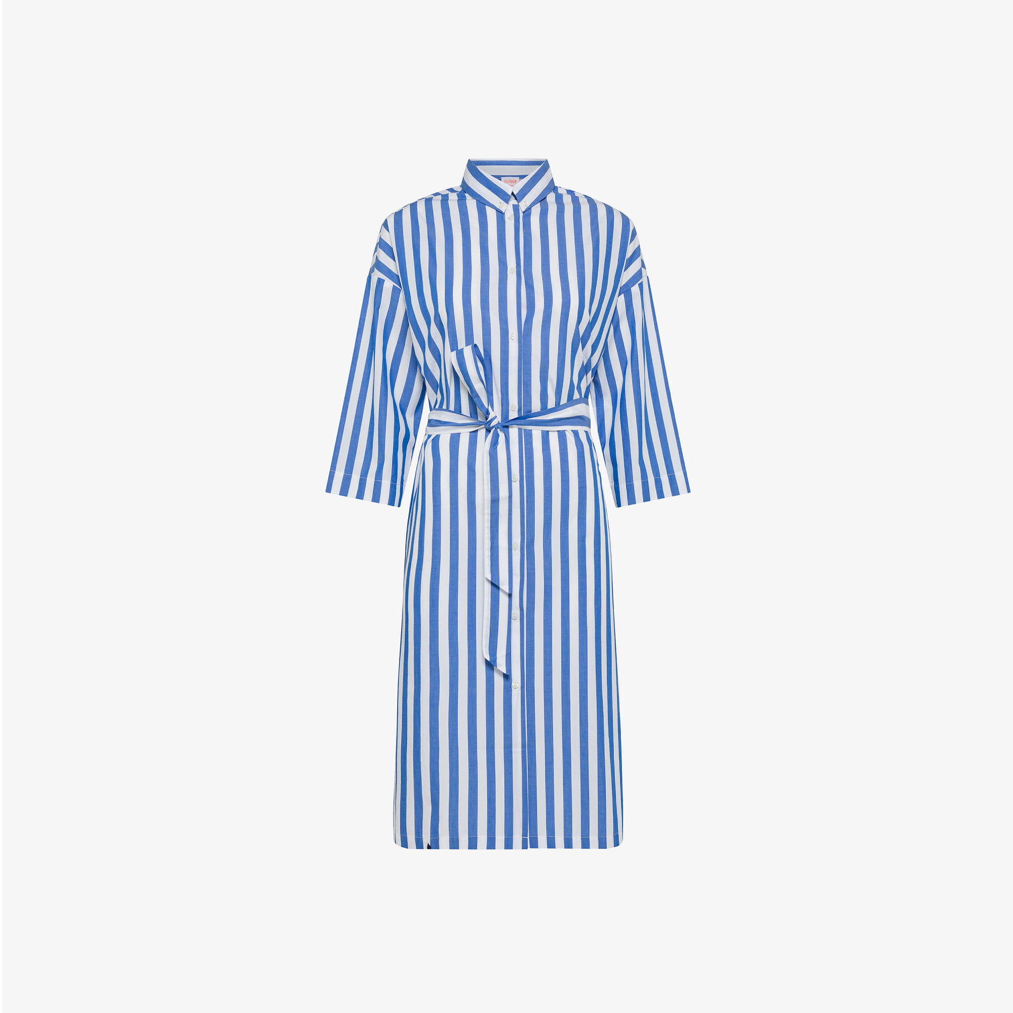 SHIRT DRESS STRIPES BIANCO/AVIO