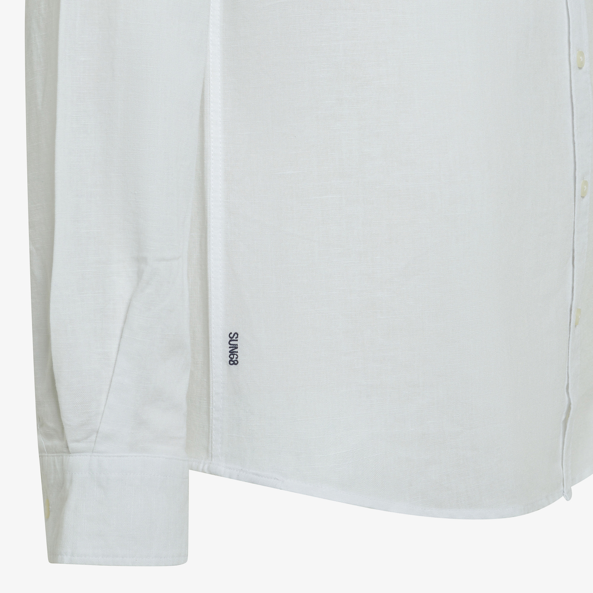 SHIRT LINEN KOREAN COLLAR L/S WHITE
