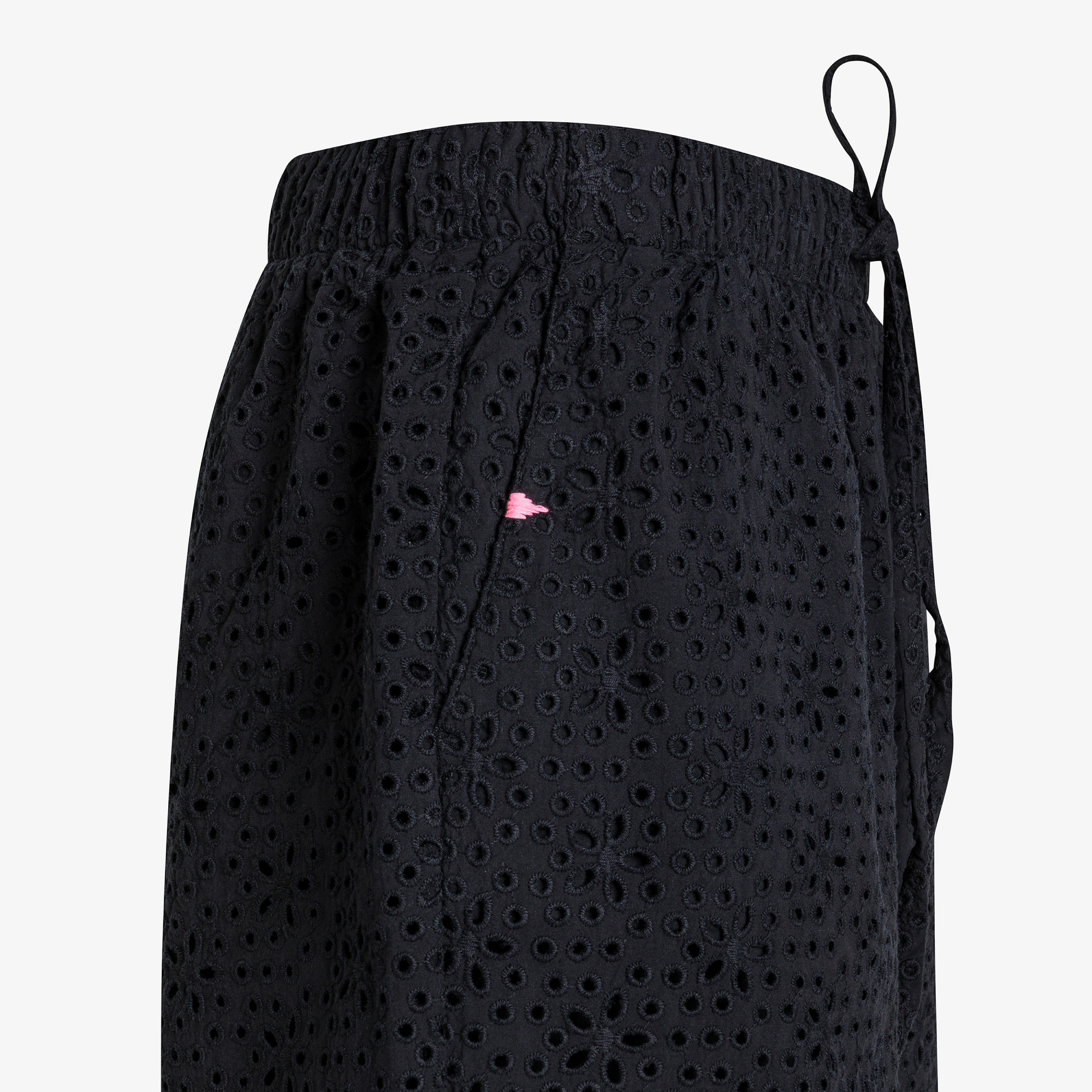Black cotton broderie anglaise shorts