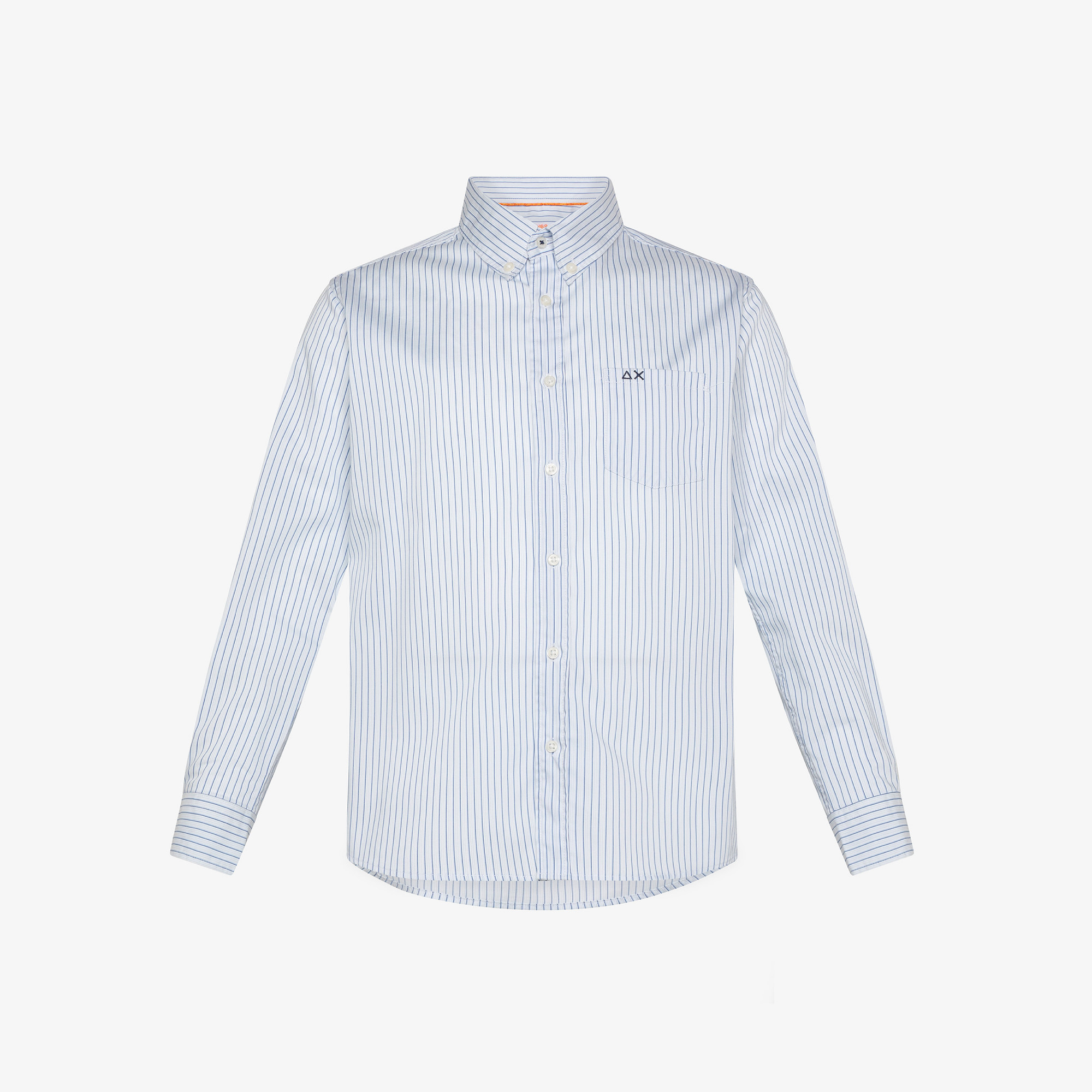 SHIRT STRIPES FRENCH COLLAR L/S OFF WHITE/SKY BLUE