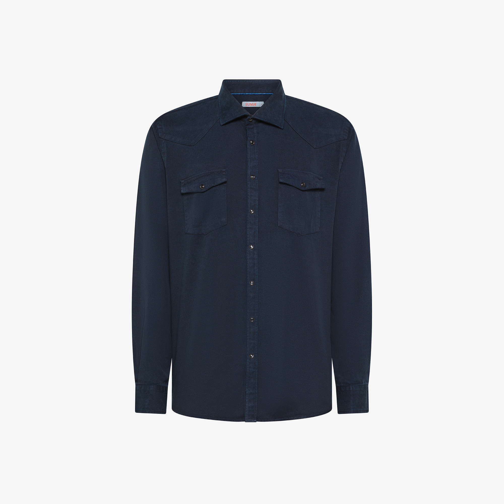 Cotton gabardine shirt NAVY BLUE