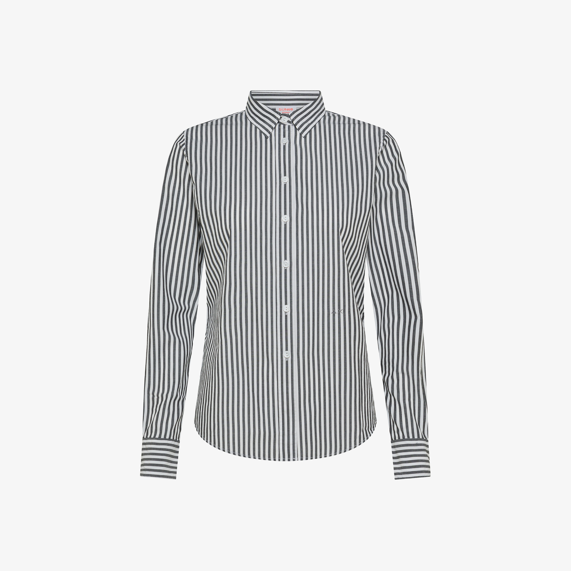 Striped cotton shirt BLACK/WHITE