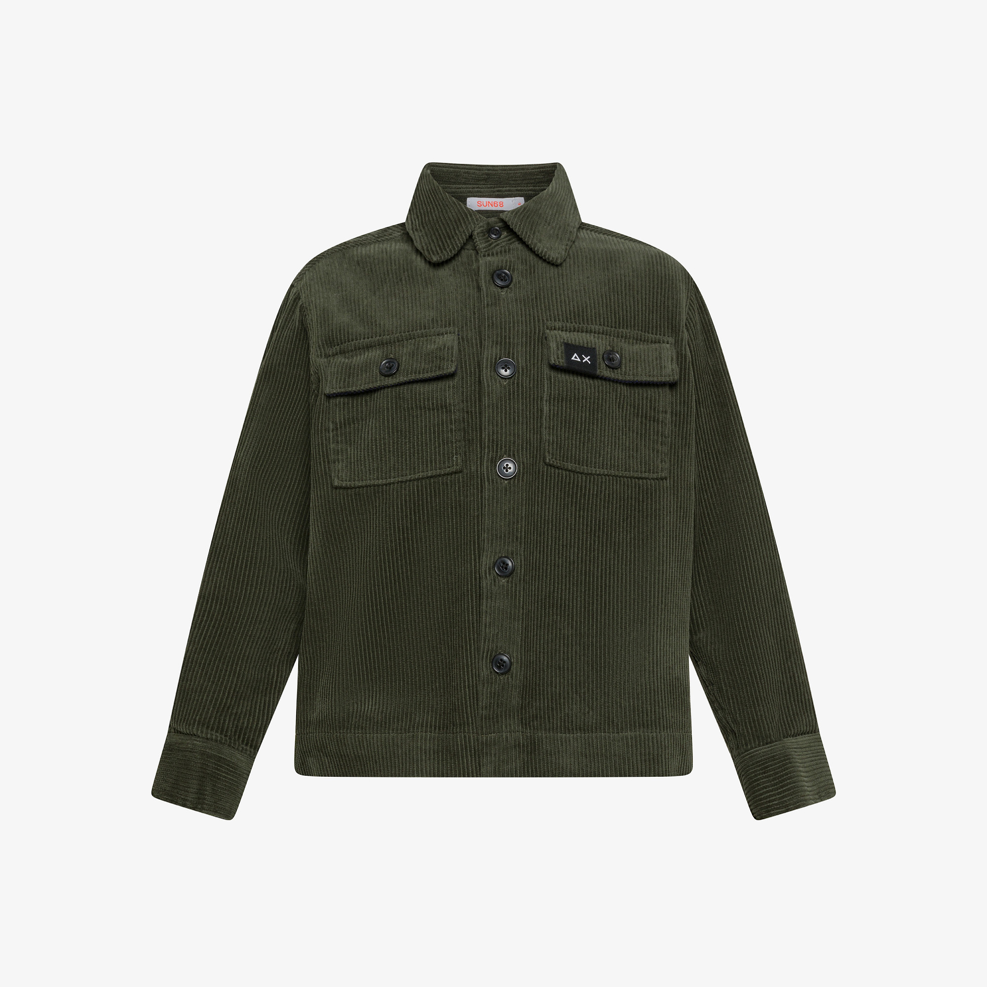 Giacca overshirt in velluto VERDE SCURO