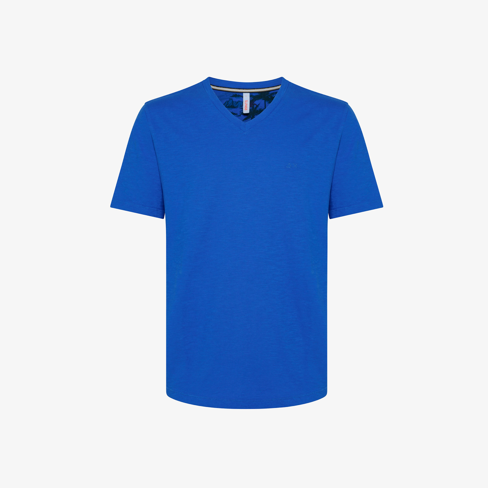 T-SHIRT V NECK COLD DYE BLUE
