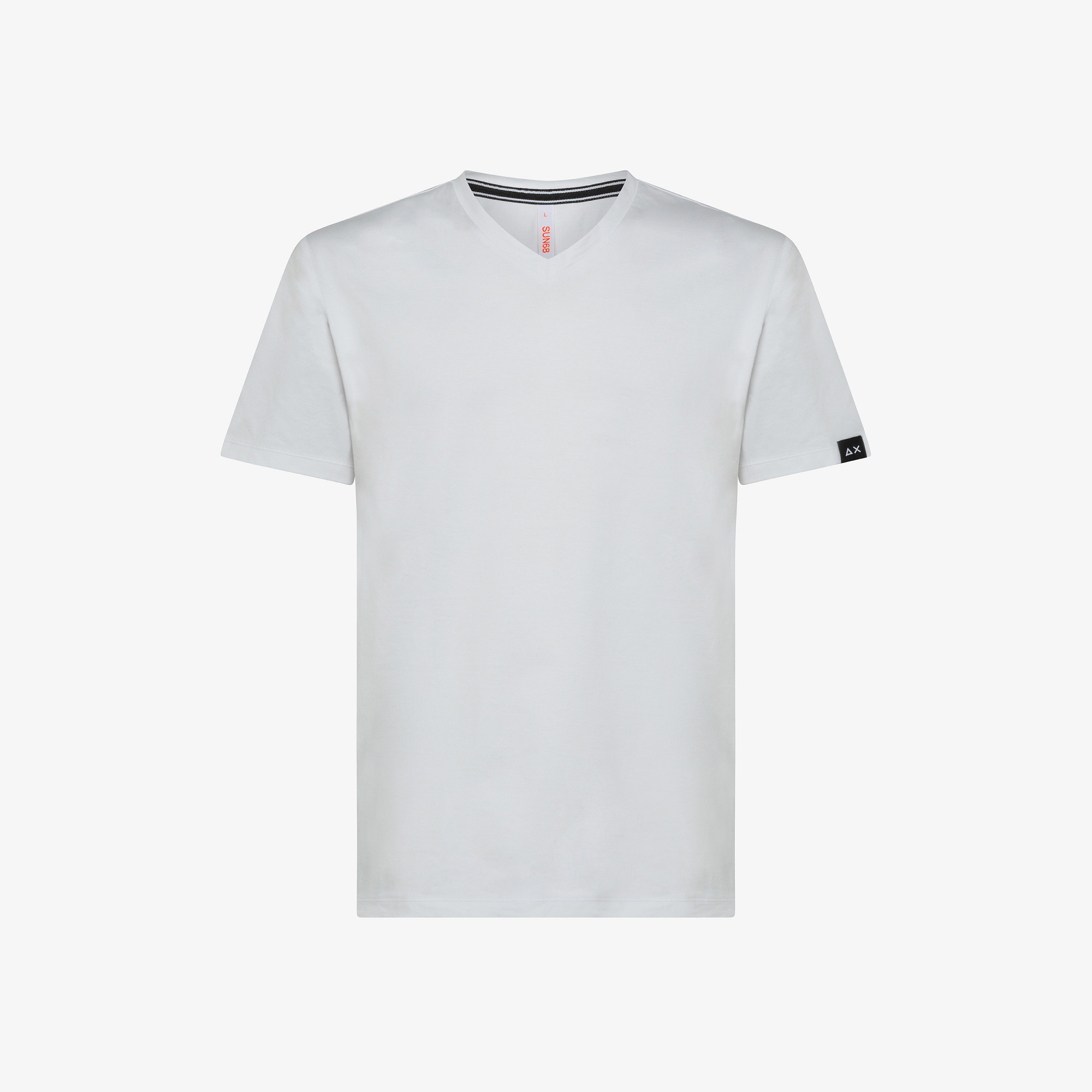 T-SHIRT V NECK SOLID WHITE