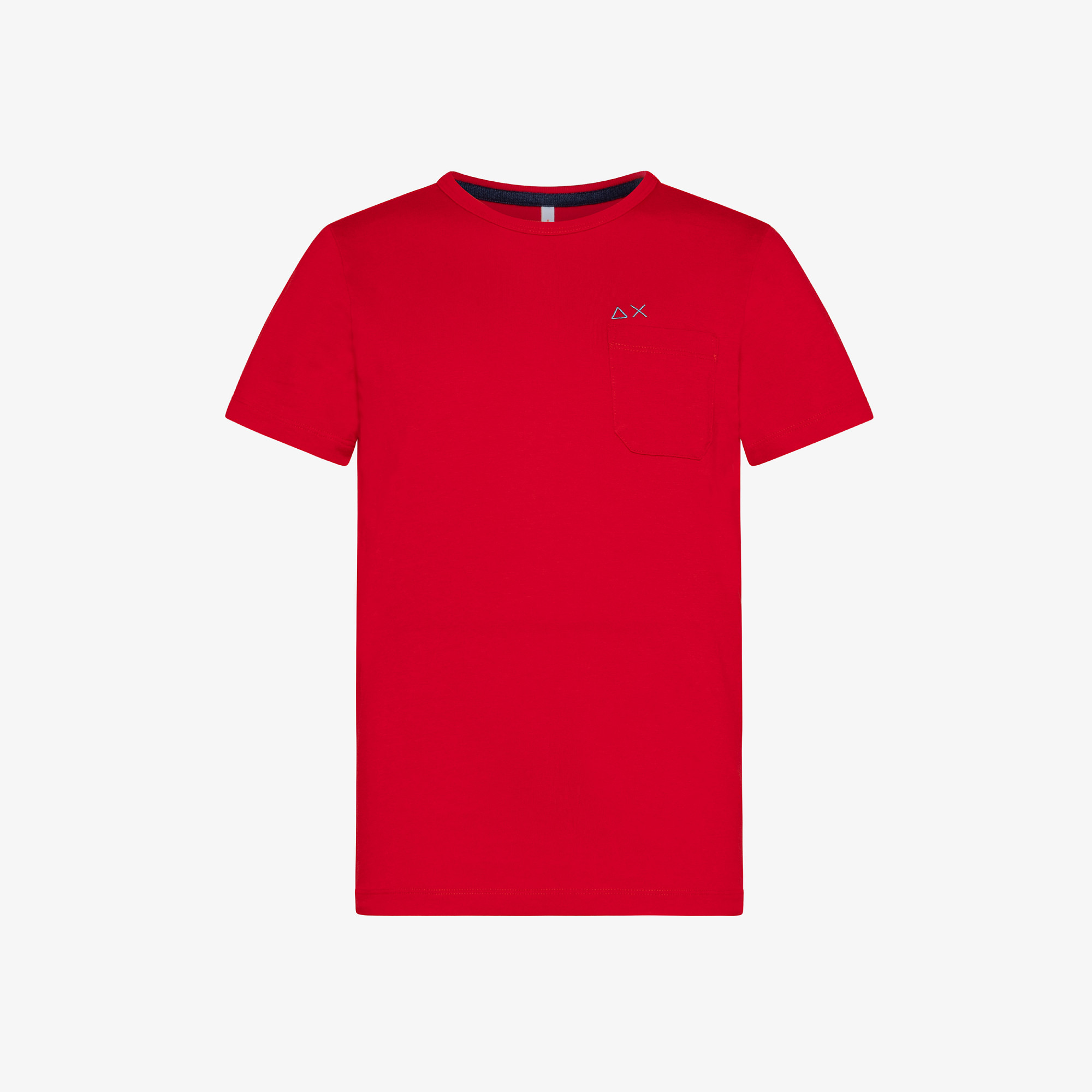 BOY'S T-SHIRT SOLID POCKET ROSSO FUOCO