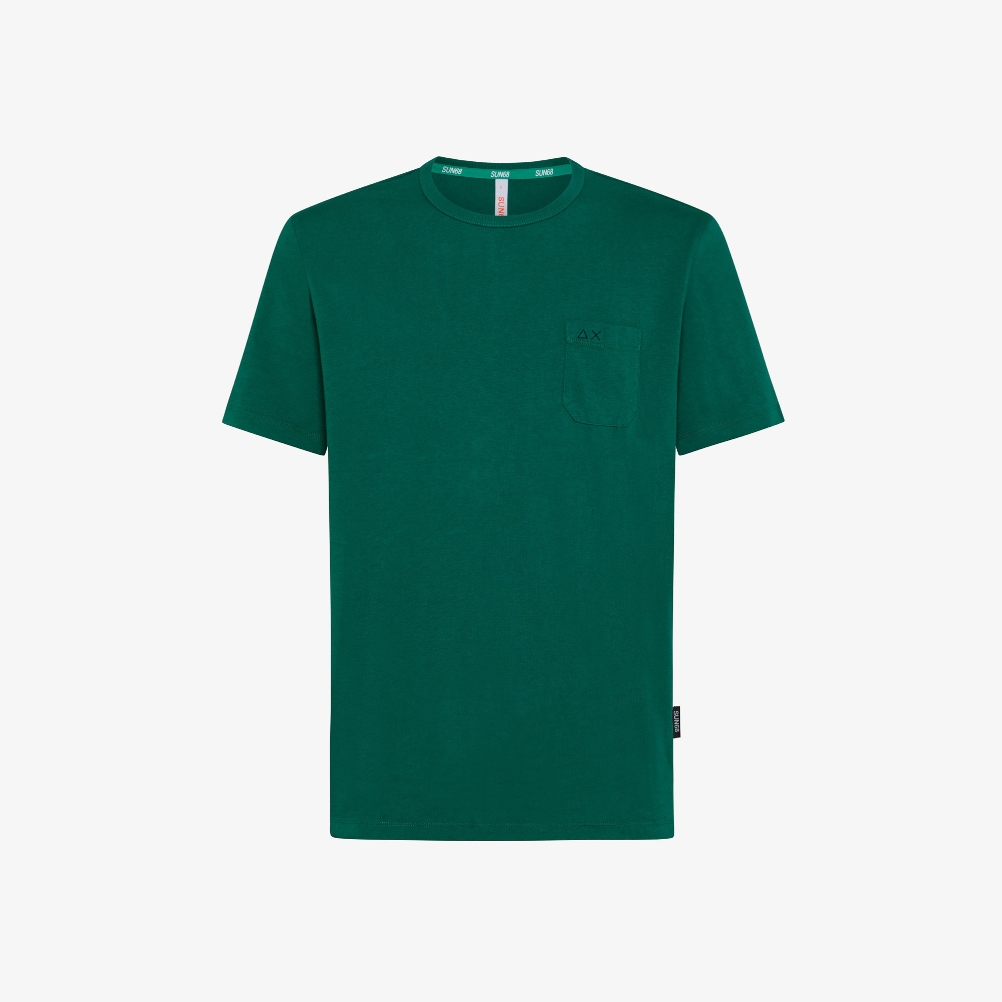 T-SHIRT ROUND SOLID POCKET VERDE SMERALDO