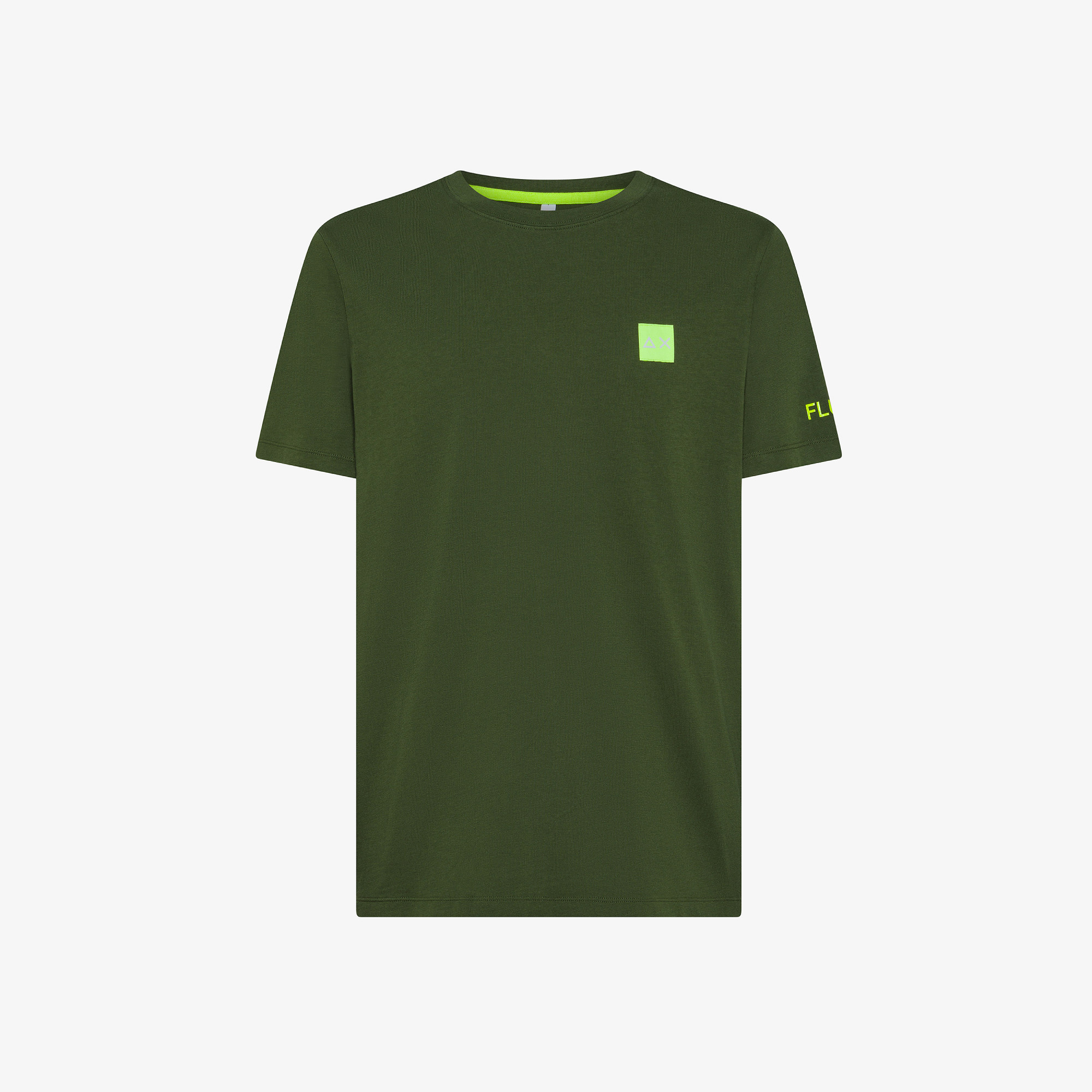 T-SHIRT LOGO FLUO S/S VERDE SCURO