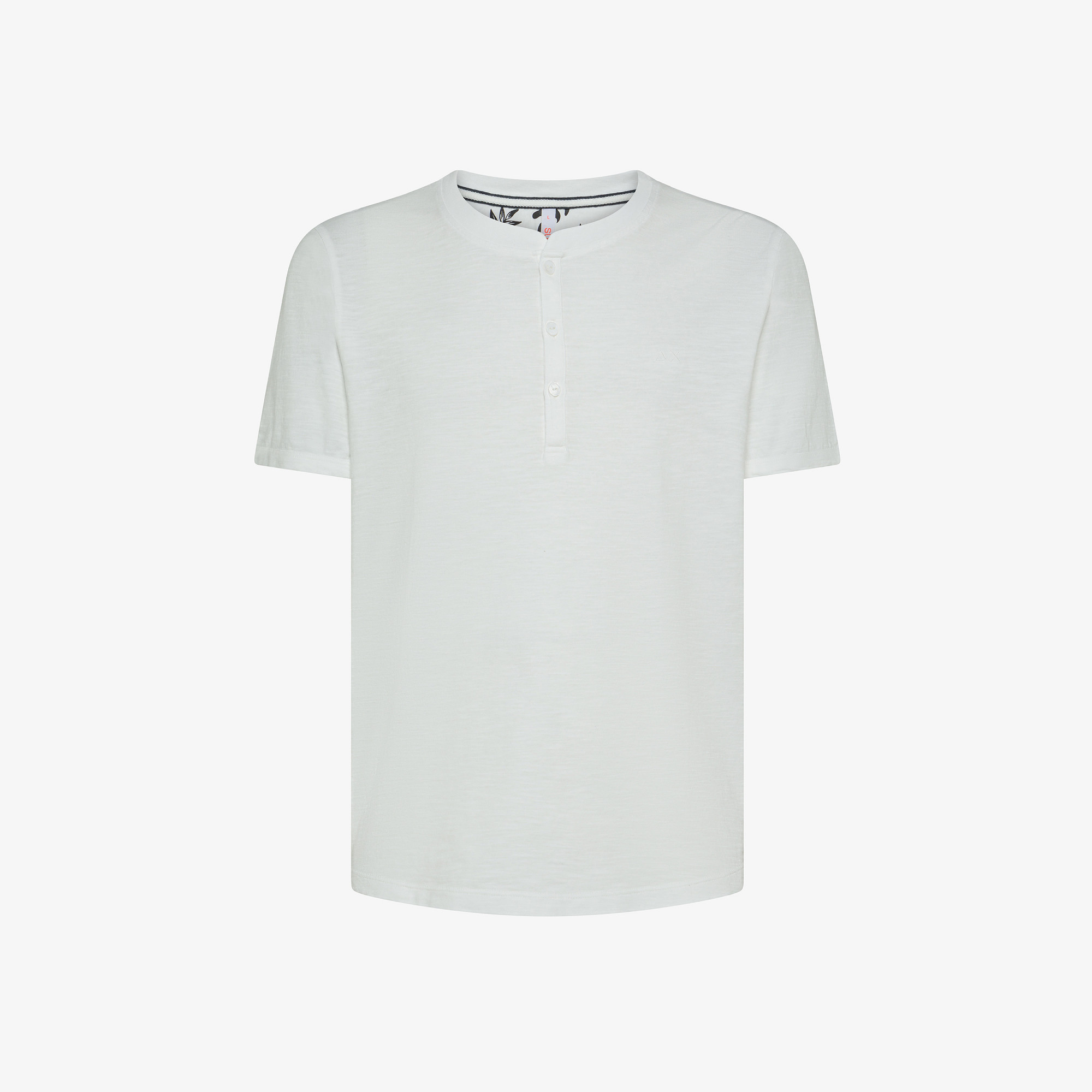 Off white cotton jersey Henley T-shirt