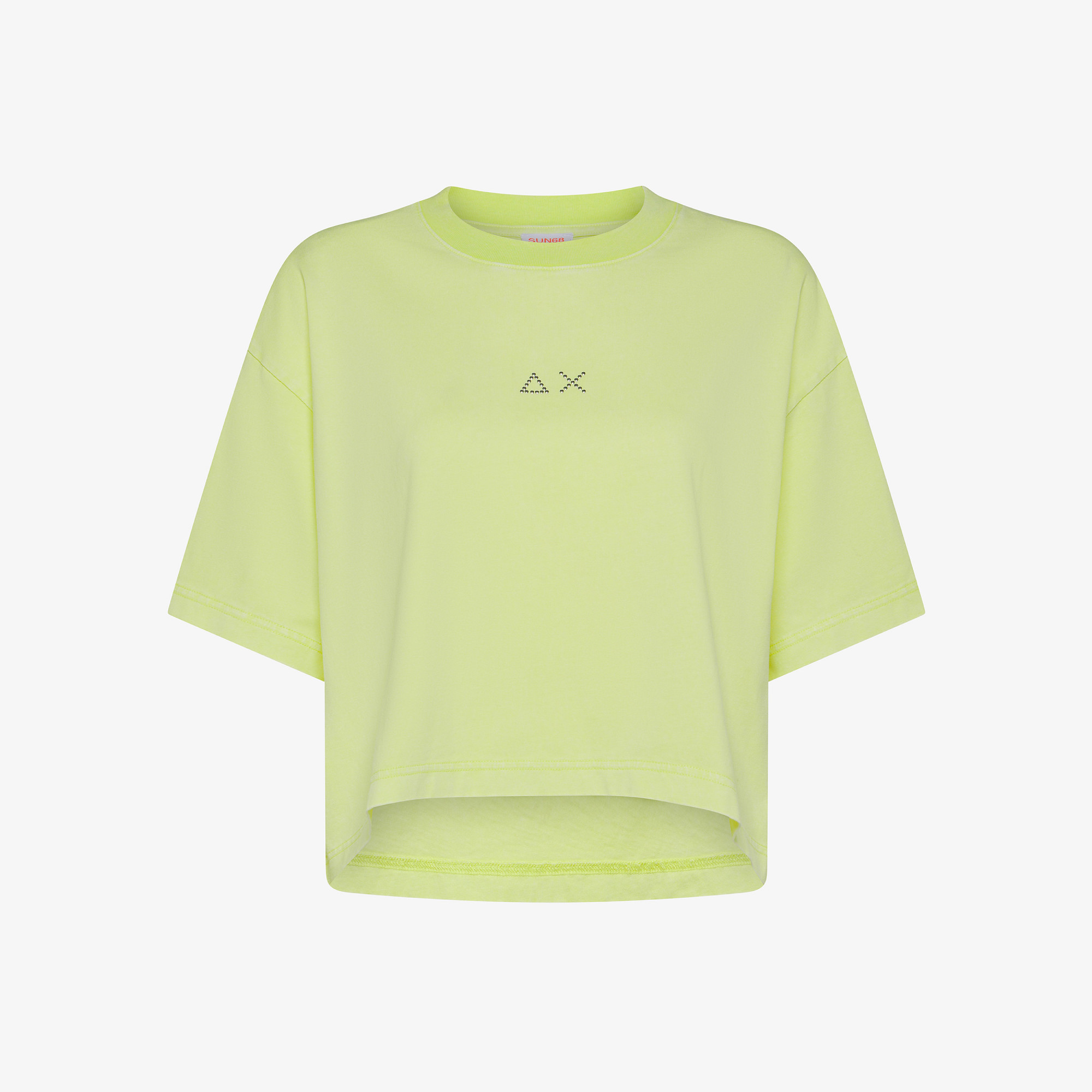 Lemon yellow cropped cotton jersey T-shirt