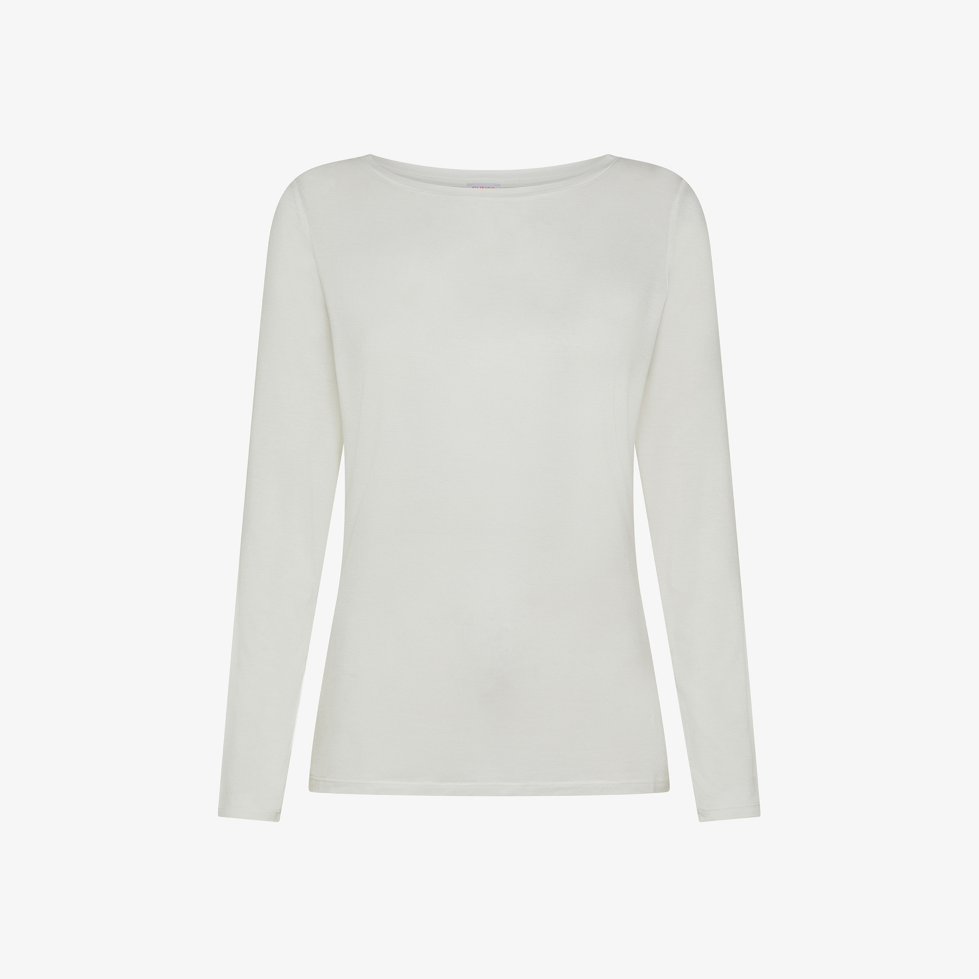 T-shirt slim fit in modal bianco panna